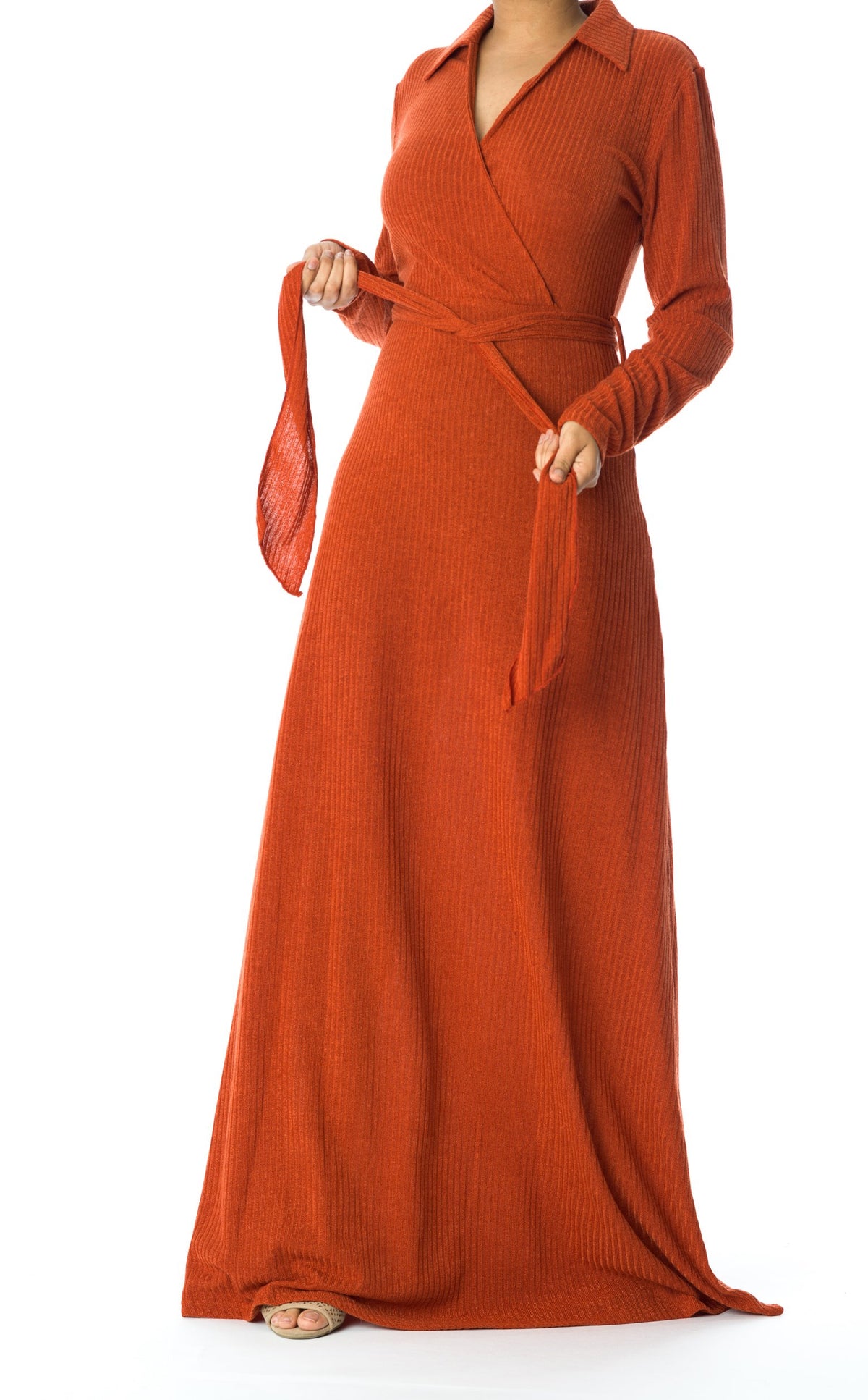 V-neck ribbed sweater dress Kabayare