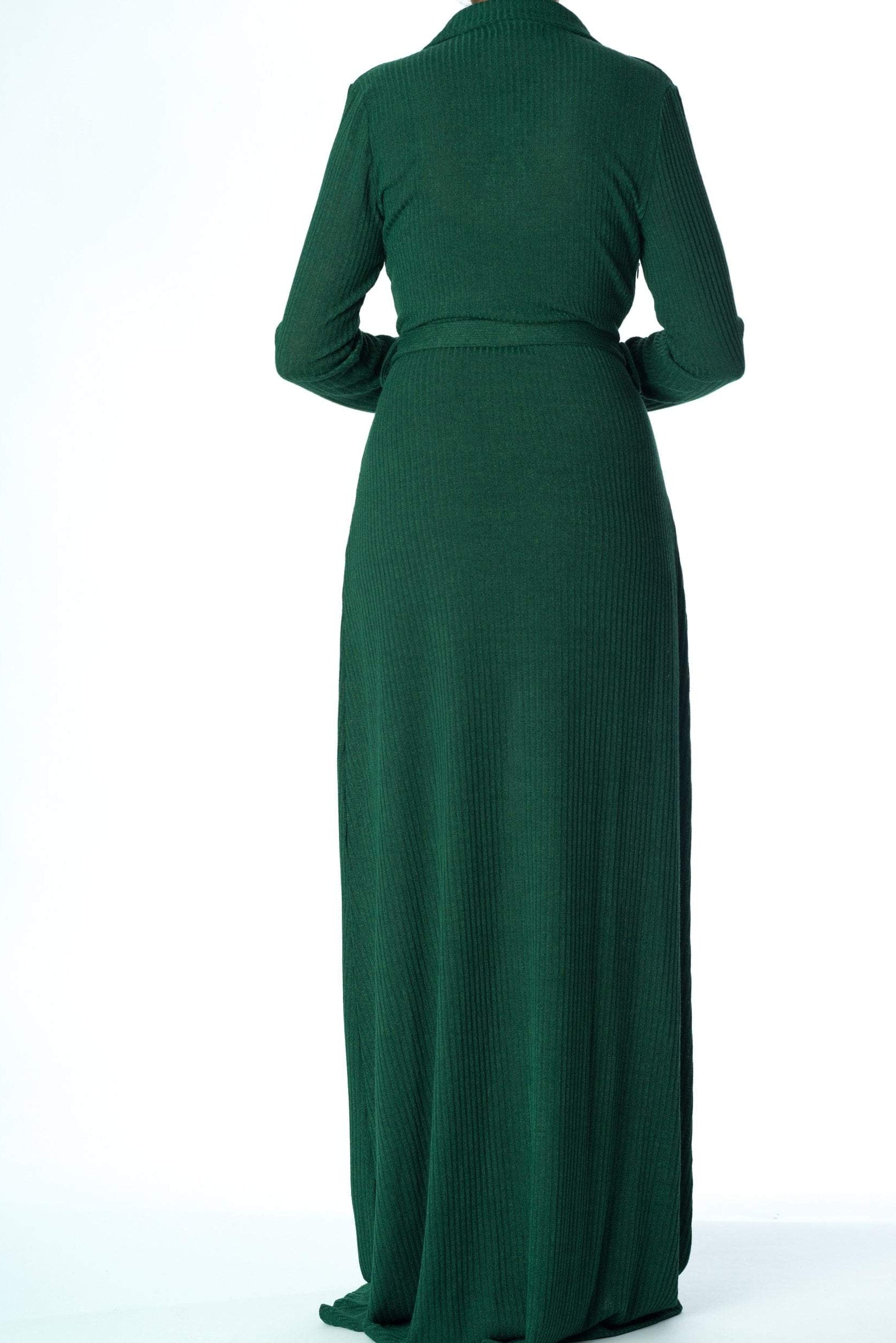 V-neck ribbed sweater dress Kabayare