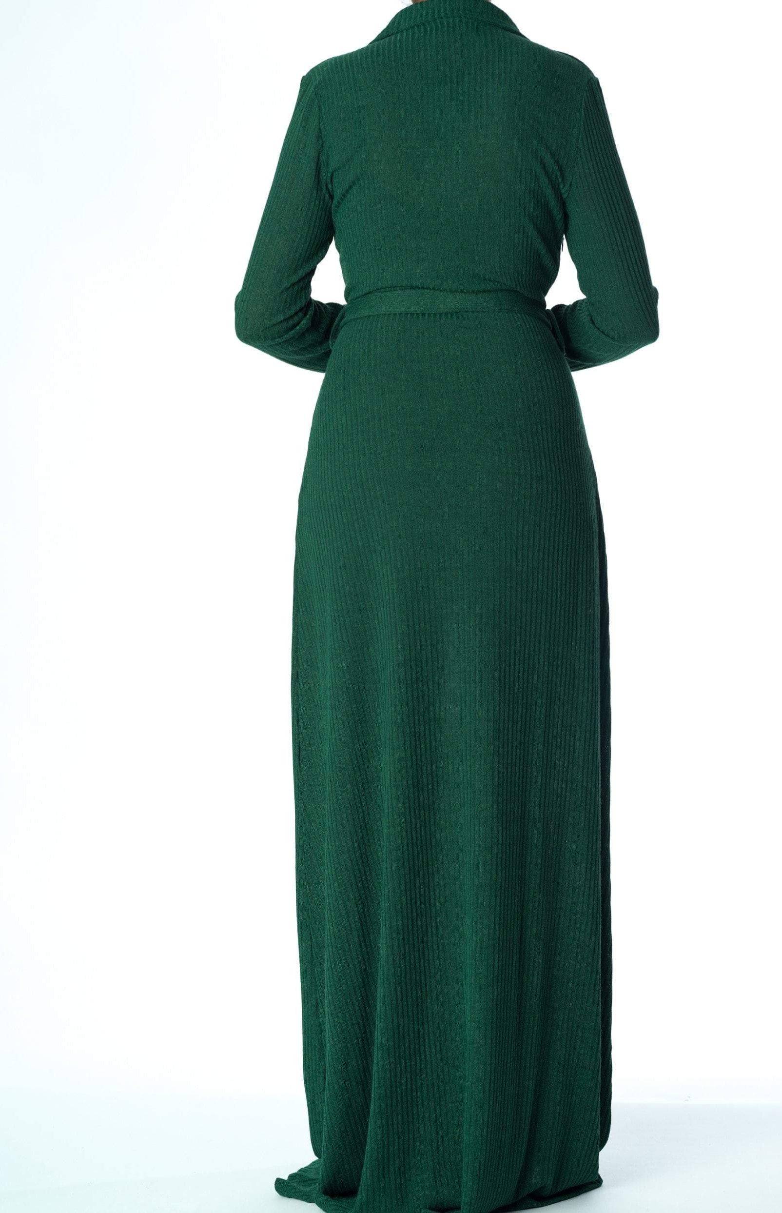 V-neck ribbed sweater dress Kabayare