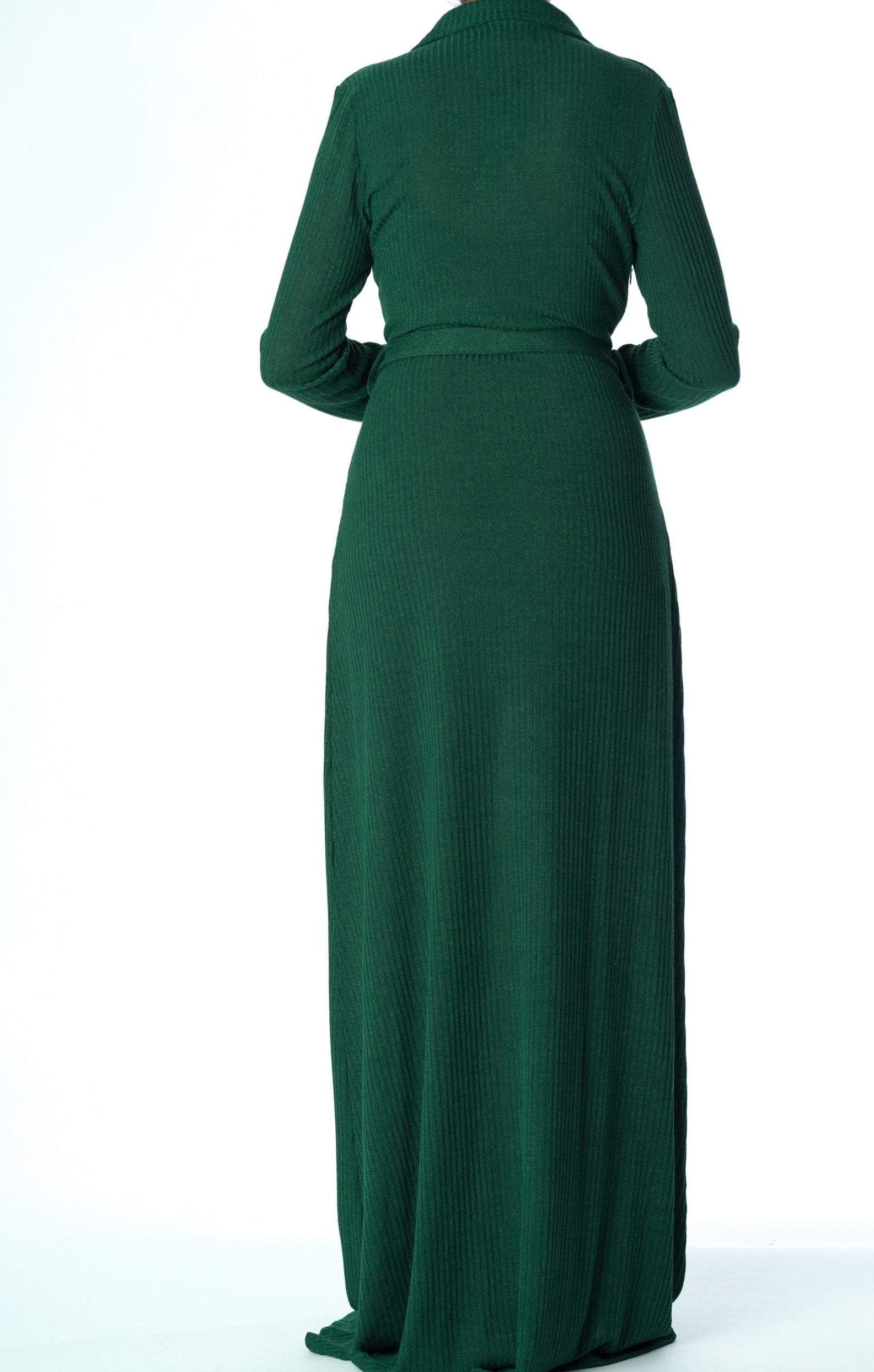 V-neck ribbed sweater dress Kabayare