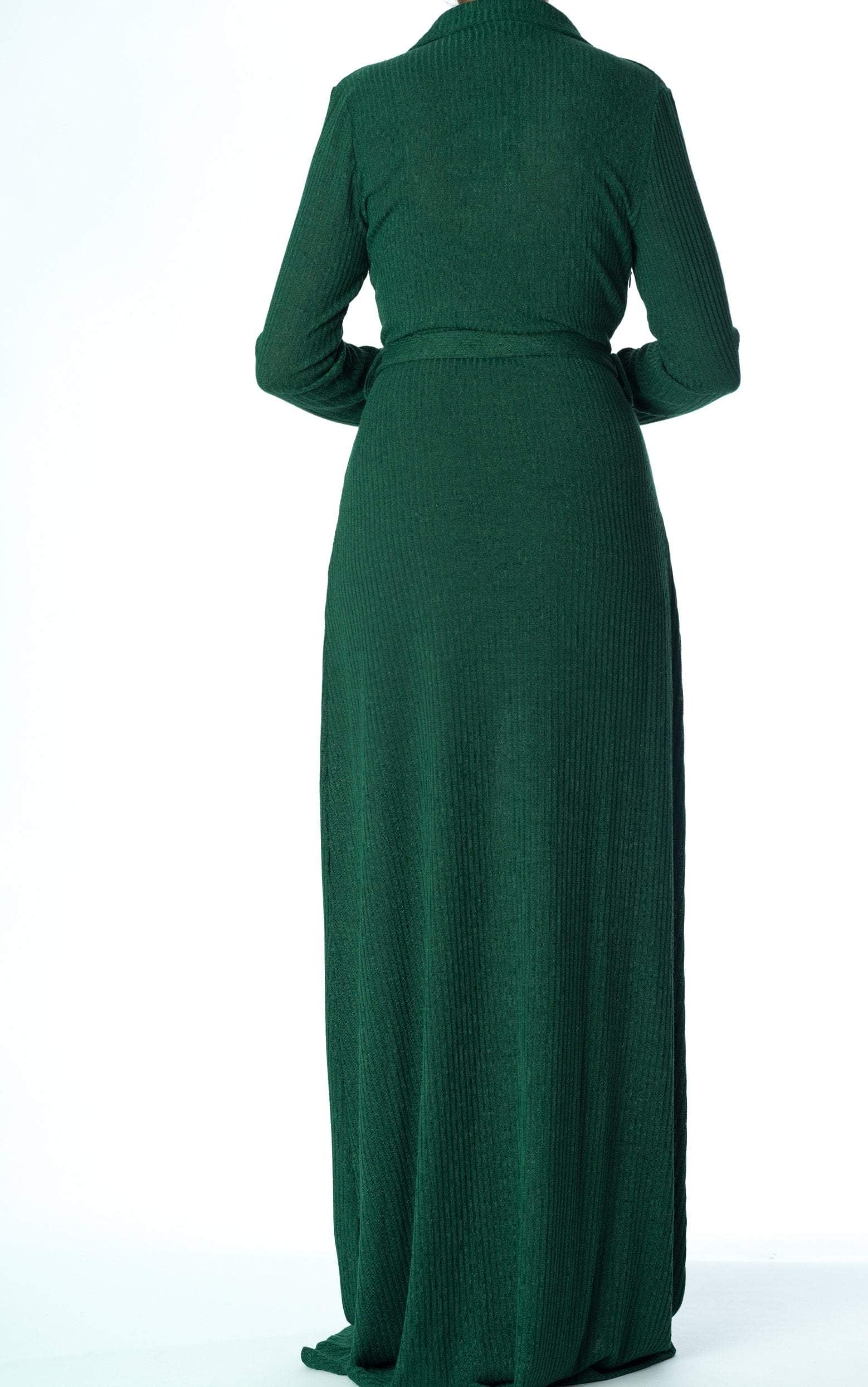 V-neck ribbed sweater dress Kabayare