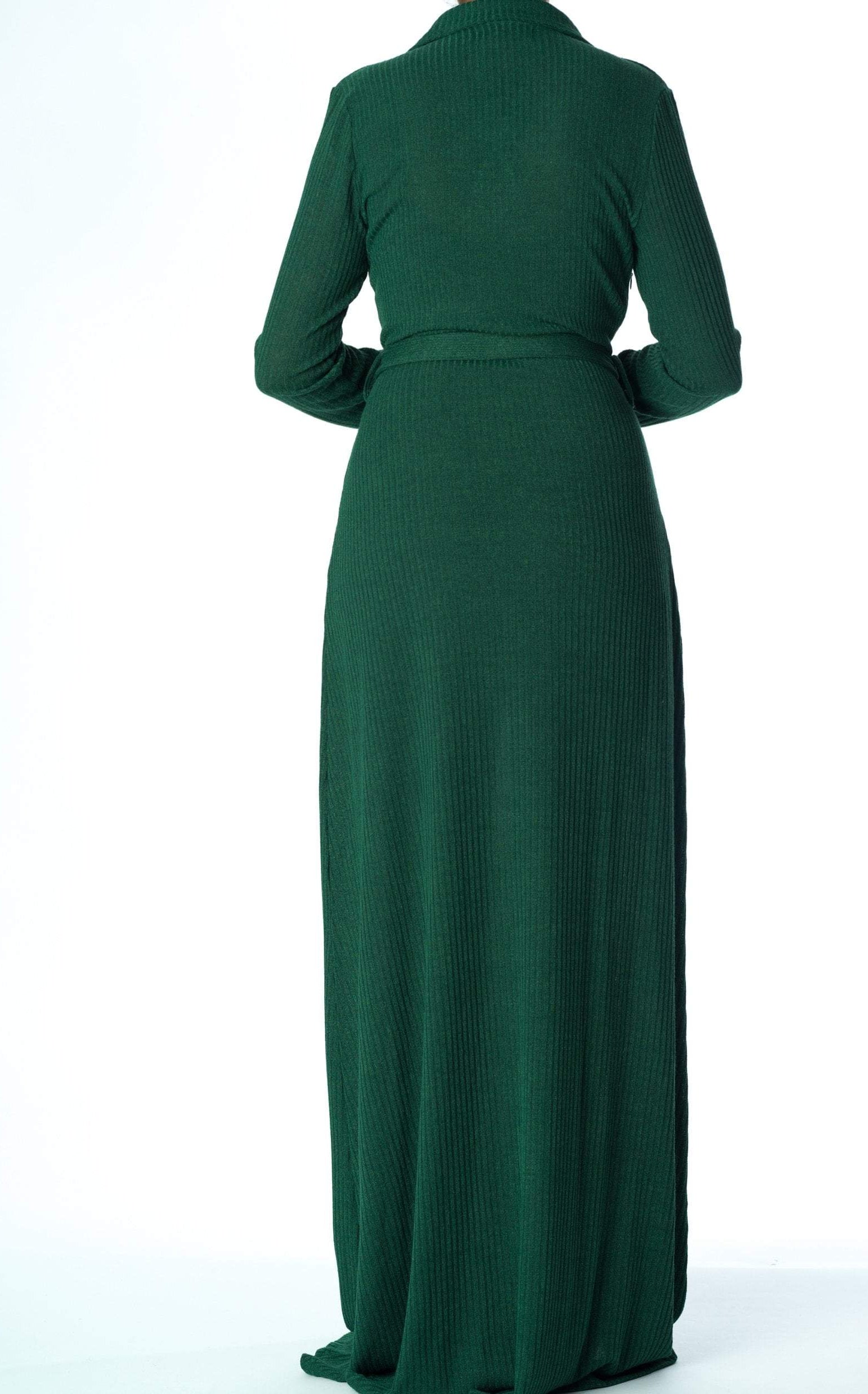 V-neck ribbed sweater dress Kabayare