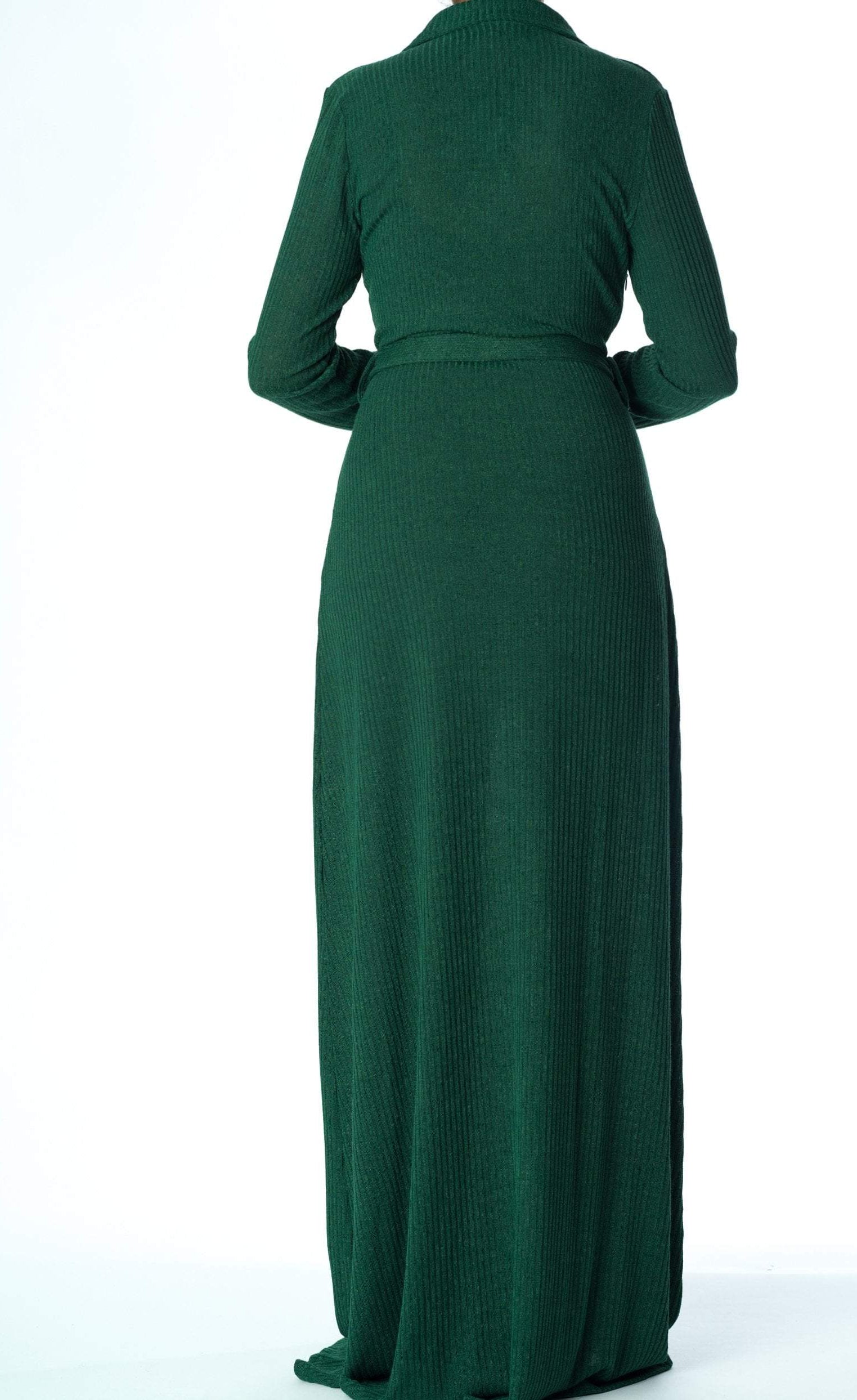 V-neck ribbed sweater dress Kabayare