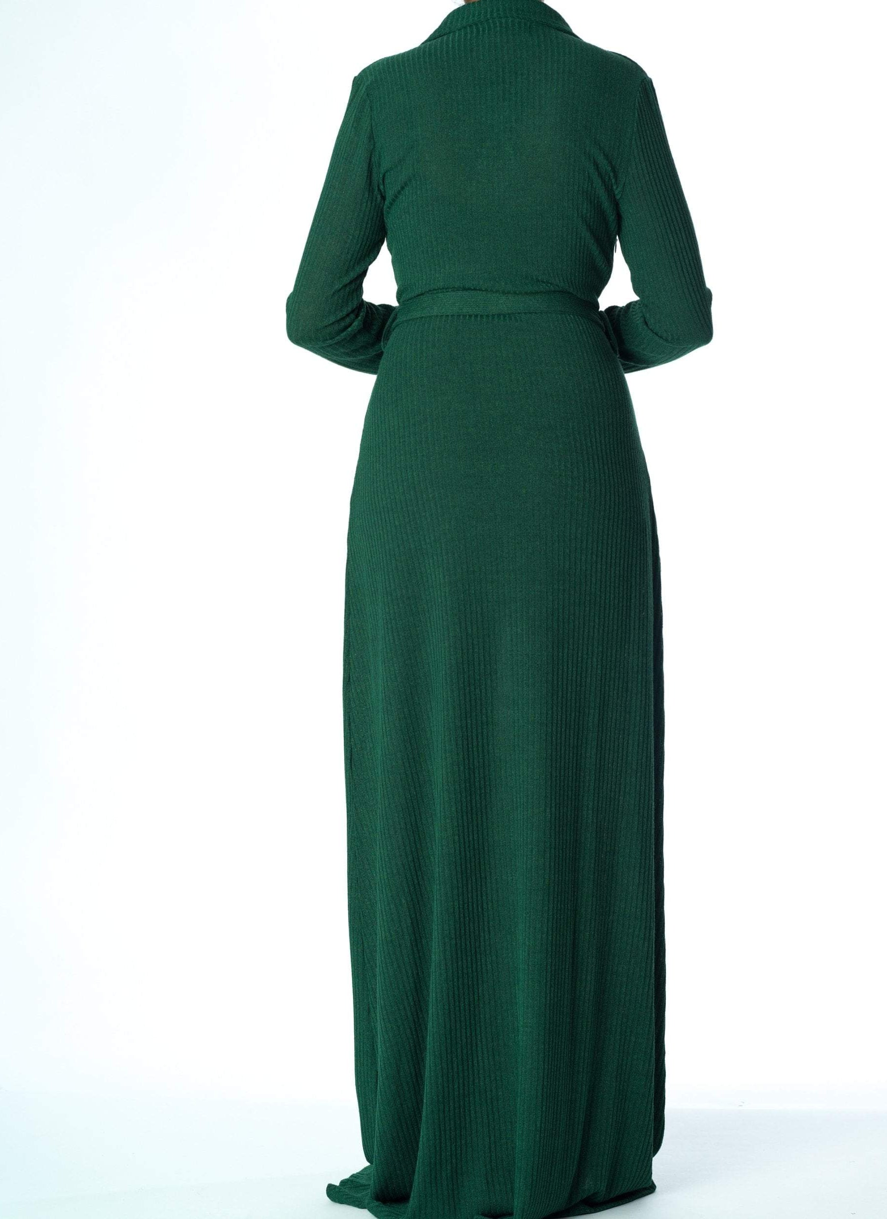 V-neck ribbed sweater dress Kabayare