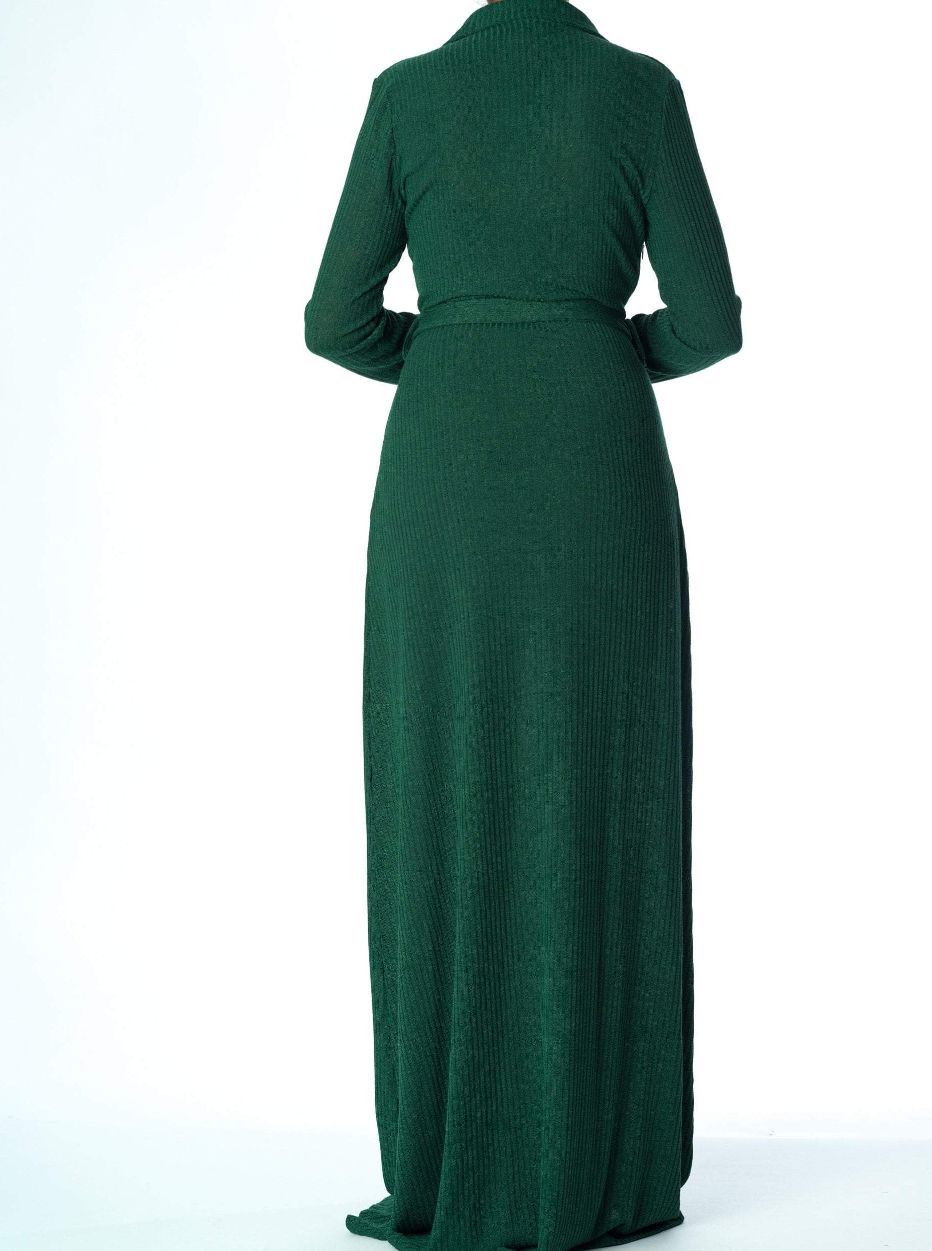 V-neck ribbed sweater dress Kabayare