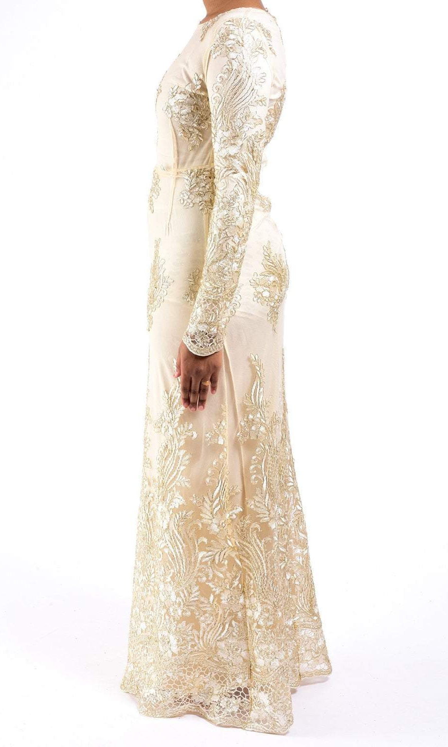 Vanilla Embroidered Princess Gown Kabayare