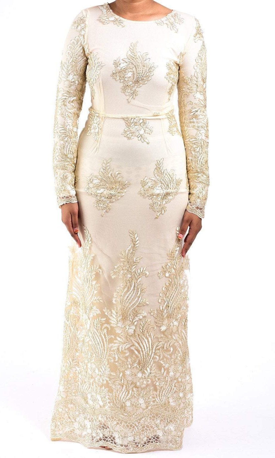 Vanilla Embroidered Princess Gown Kabayare