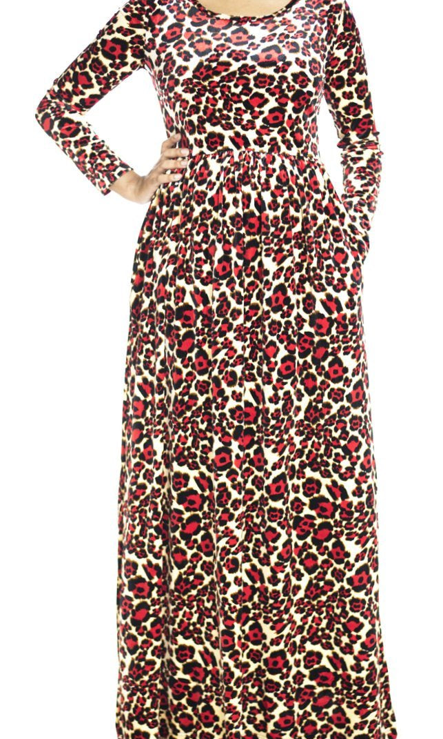 velvet Animal print Maxi dress Kabayare