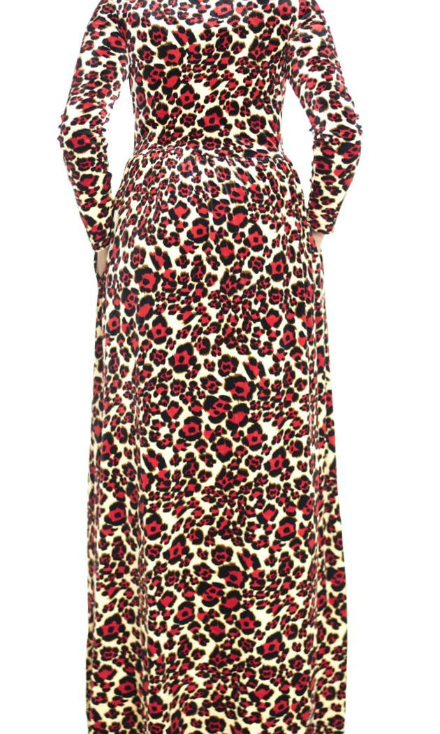 velvet Animal print Maxi dress Kabayare