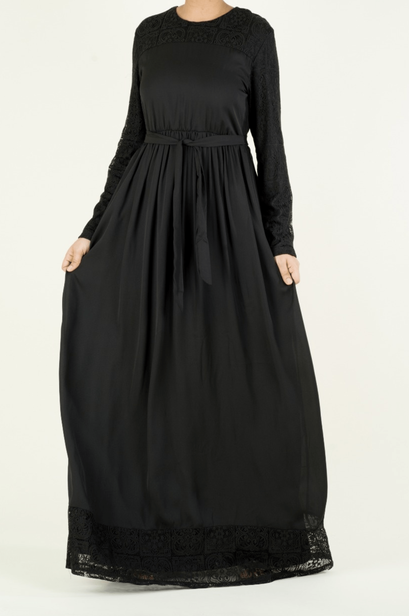 Vibrant Lace detailed chiffon dress Kabayare