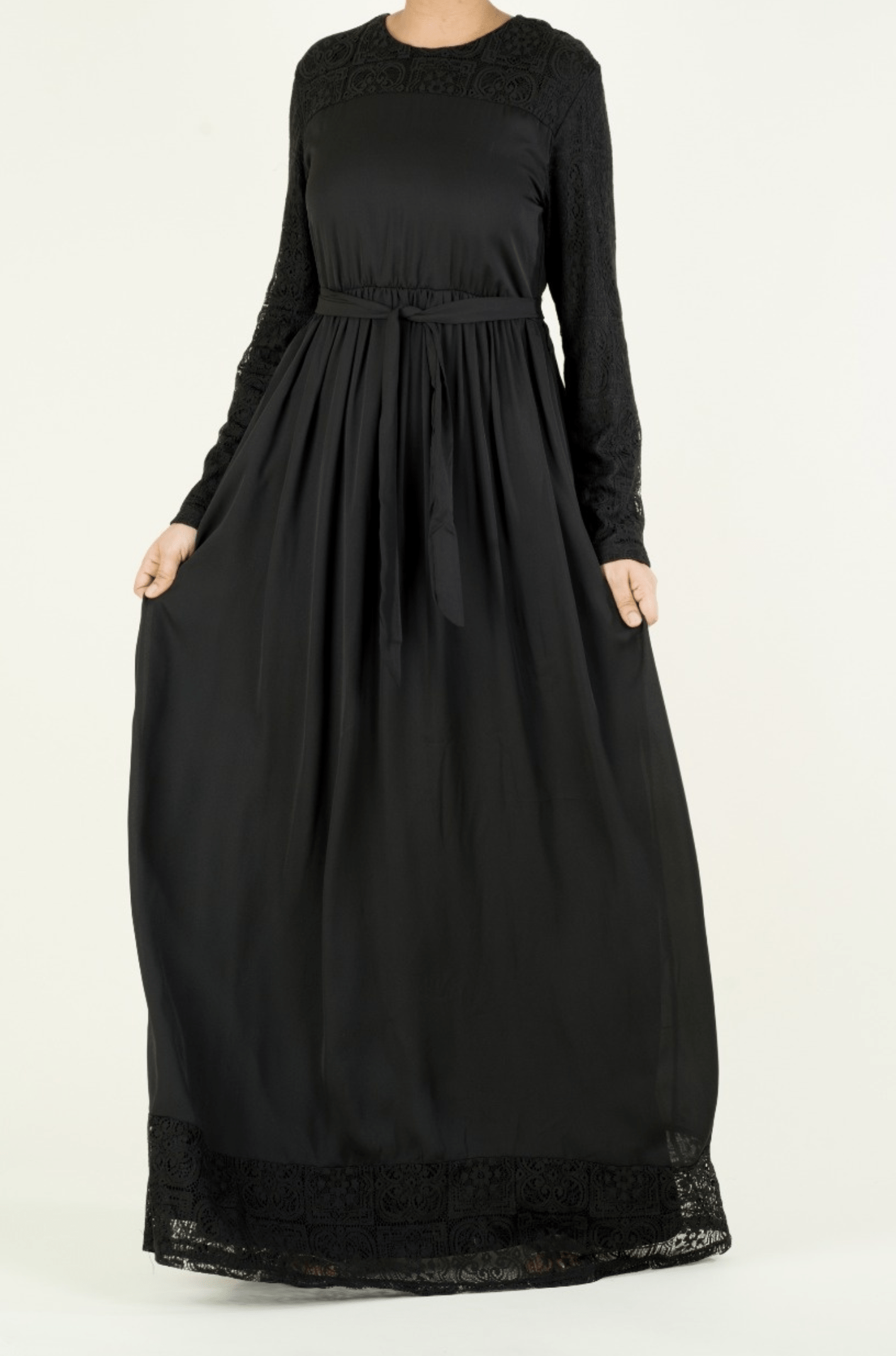 Vibrant Lace detailed chiffon dress Kabayare