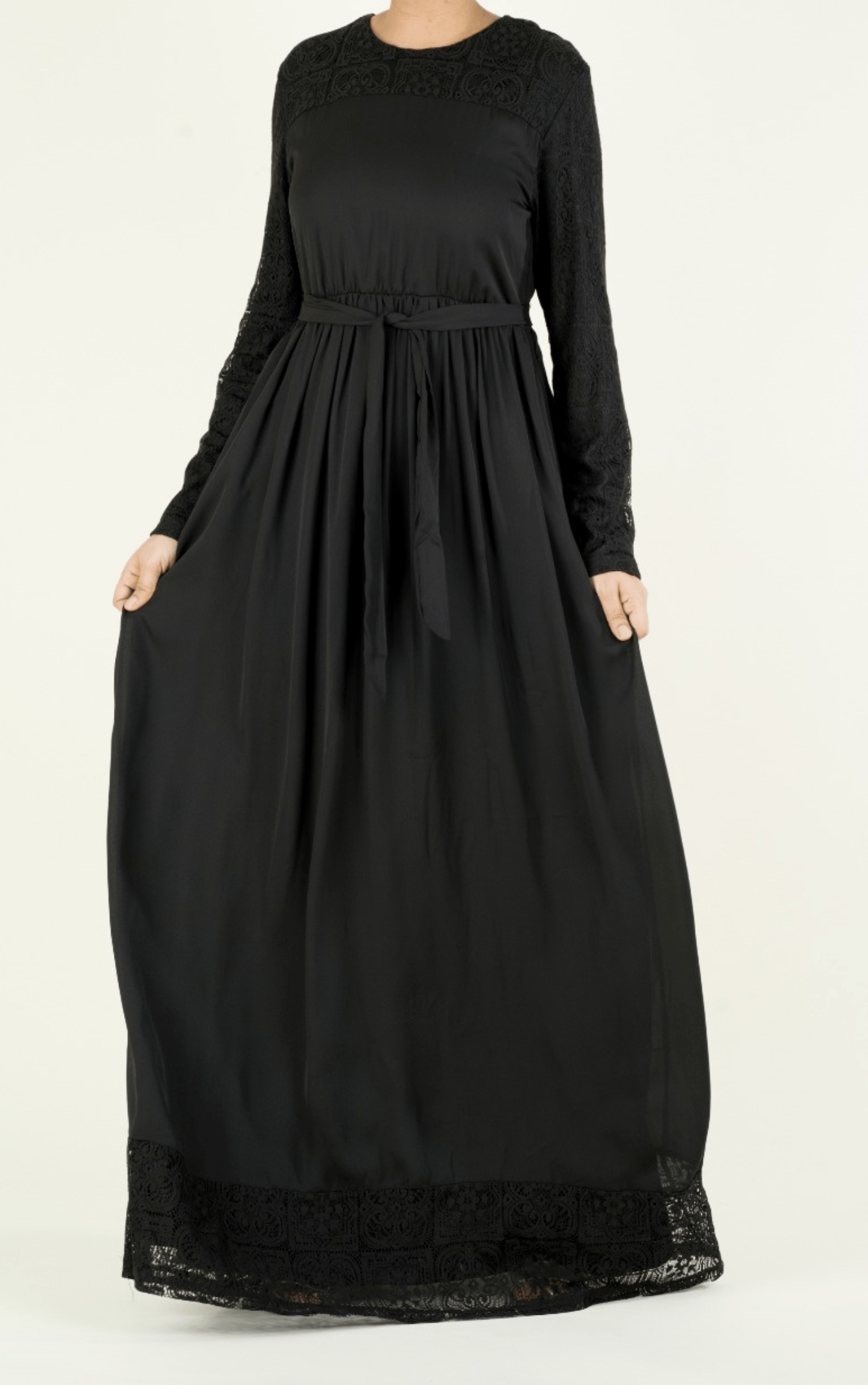 Vibrant Lace detailed chiffon dress Kabayare