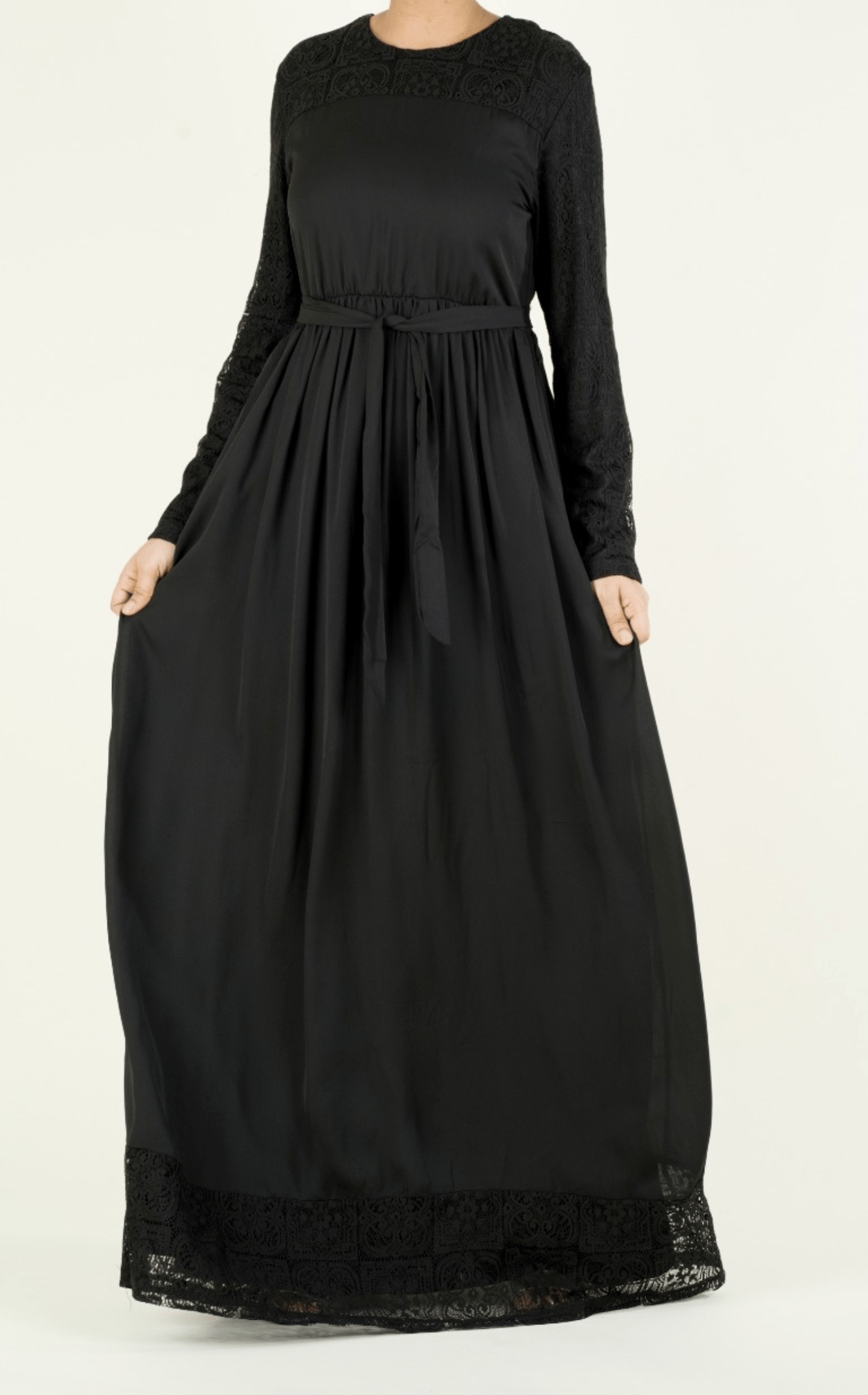 Vibrant Lace detailed chiffon dress Kabayare