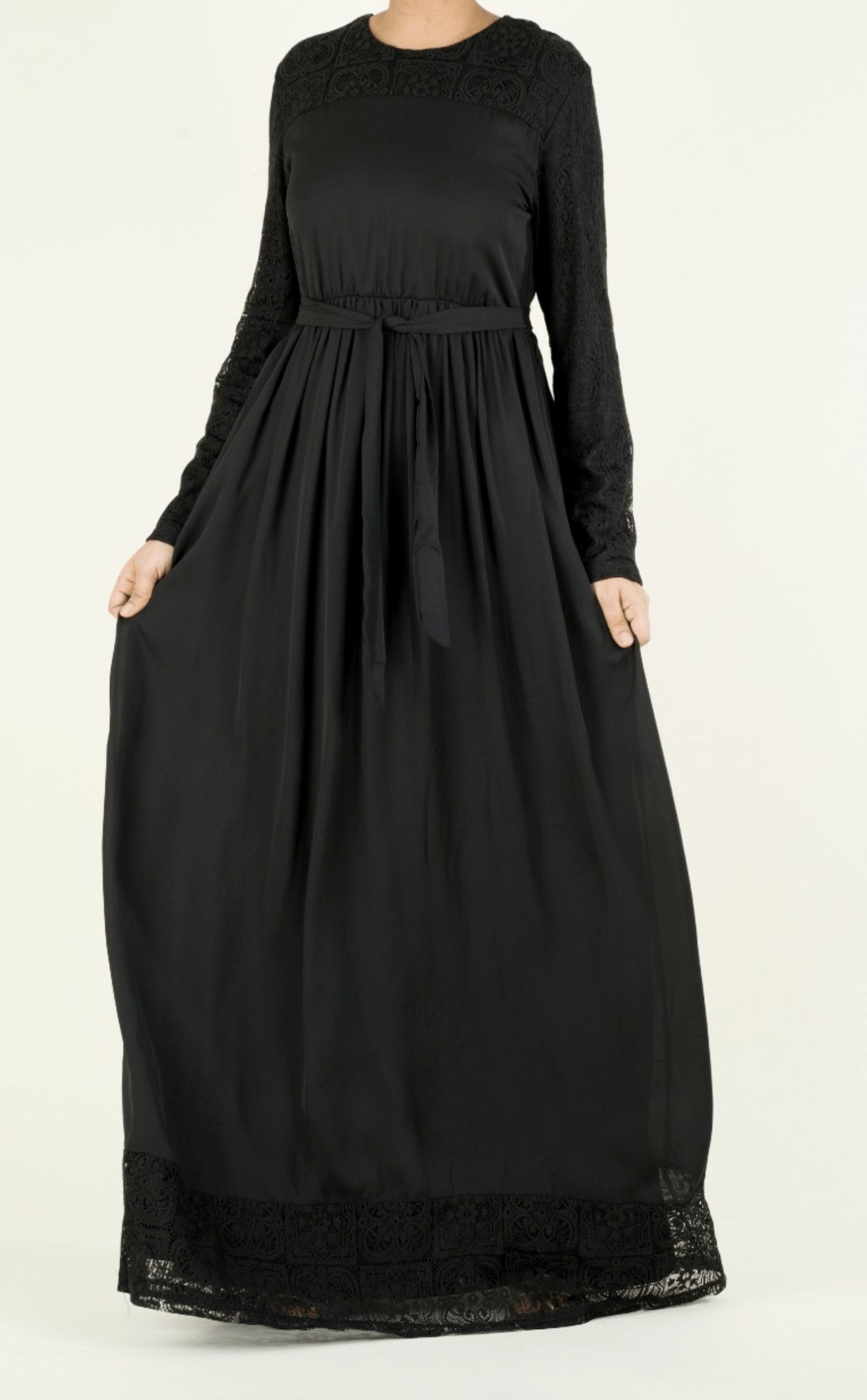 Vibrant Lace detailed chiffon dress Kabayare