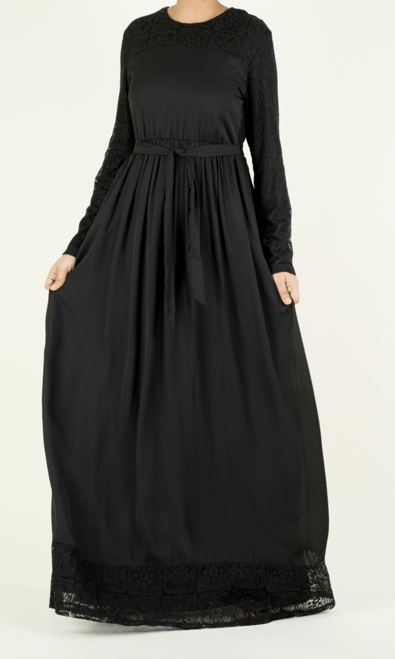 Vibrant Lace detailed chiffon dress Kabayare