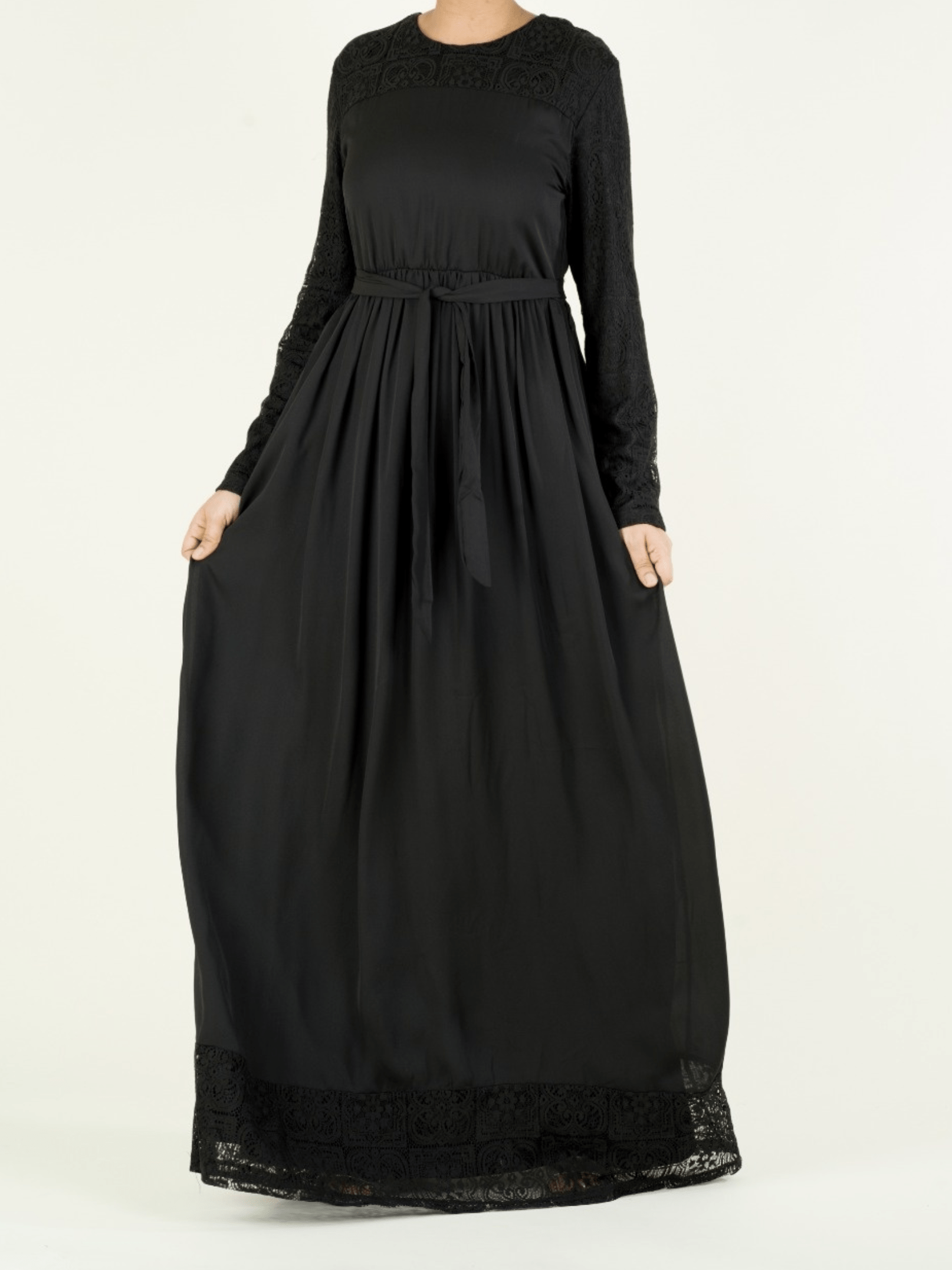 Vibrant Lace detailed chiffon dress Kabayare