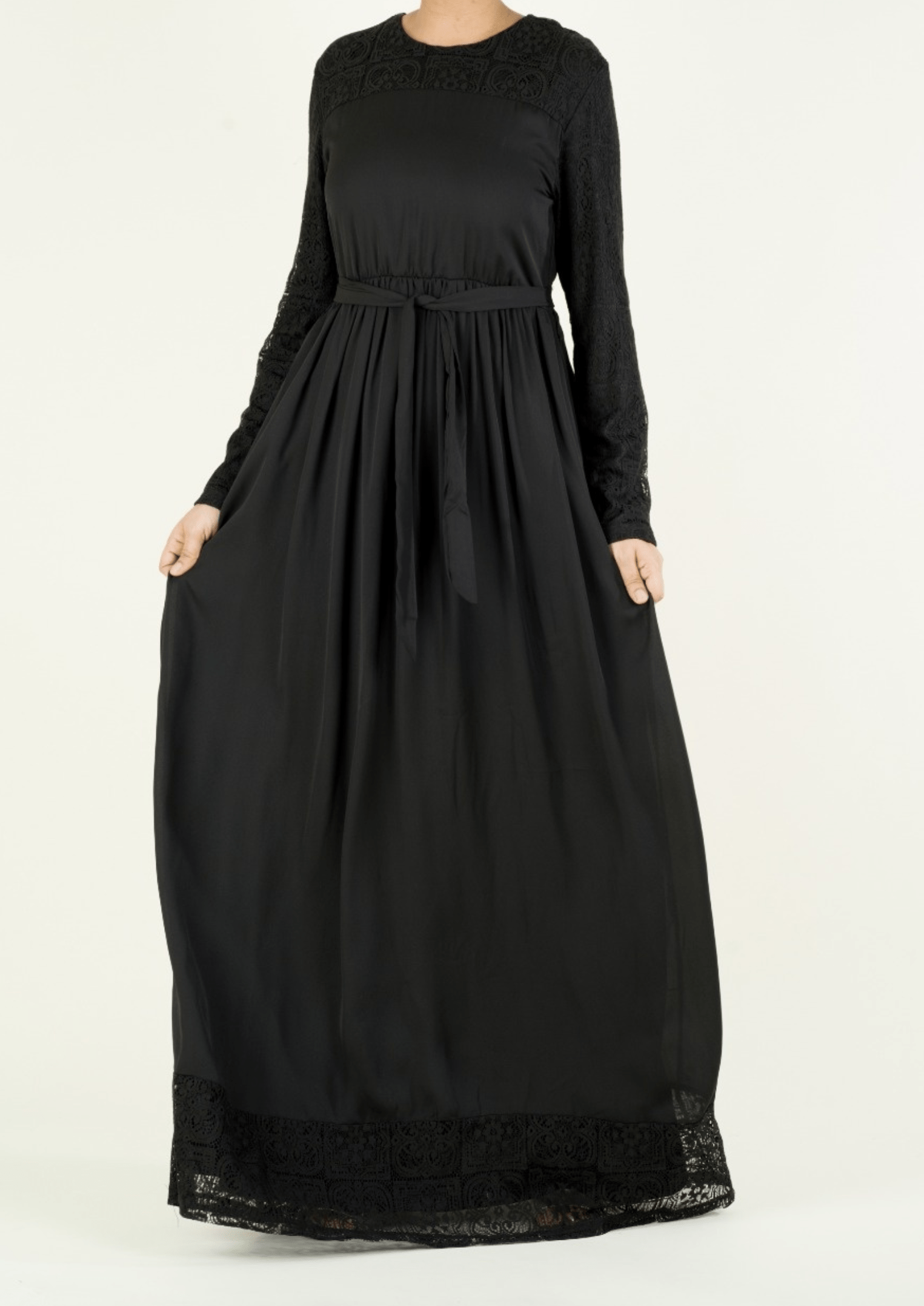 Vibrant Lace detailed chiffon dress Kabayare
