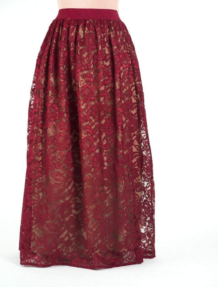voluminous Floral lace maxi skirt Kabayare