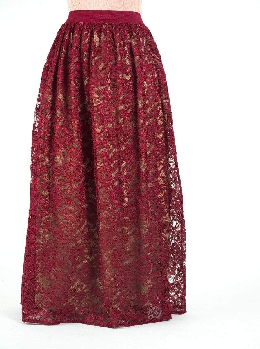 voluminous Floral lace maxi skirt Kabayare