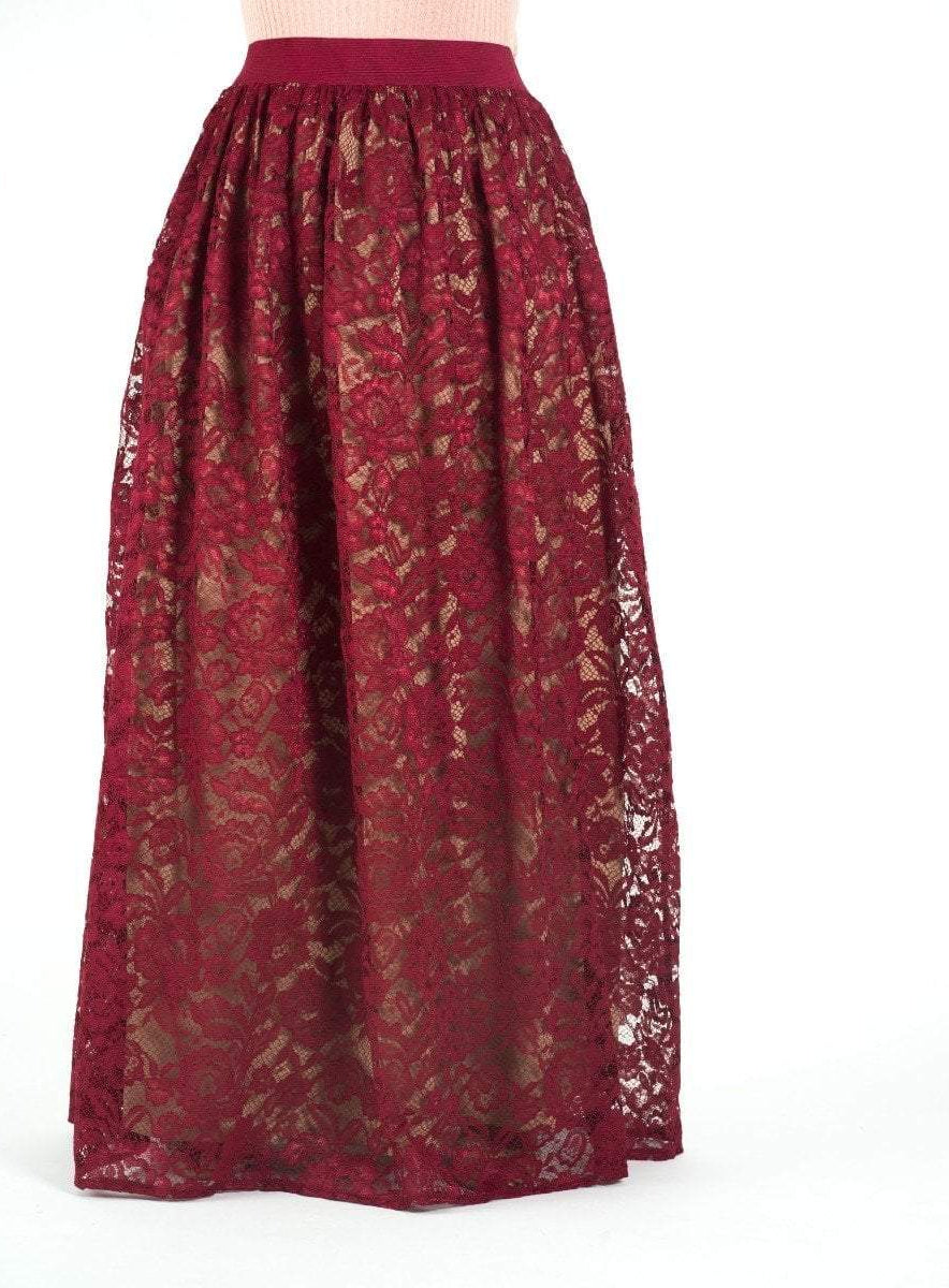 voluminous Floral lace maxi skirt Kabayare