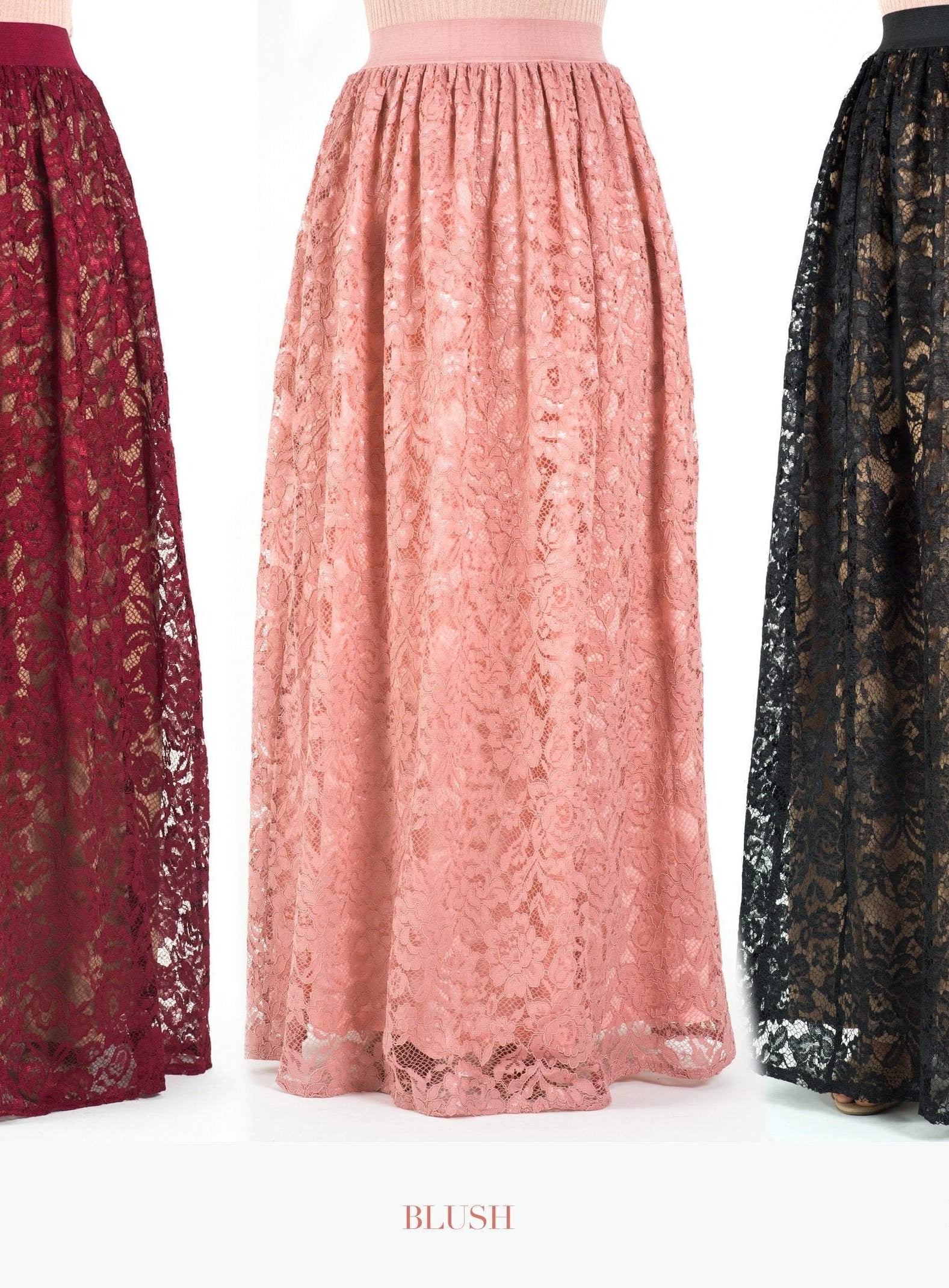 voluminous Floral lace maxi skirt Kabayare