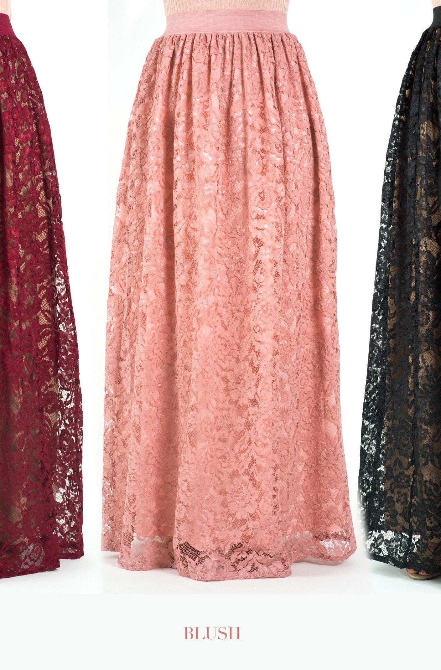 voluminous Floral lace maxi skirt Kabayare