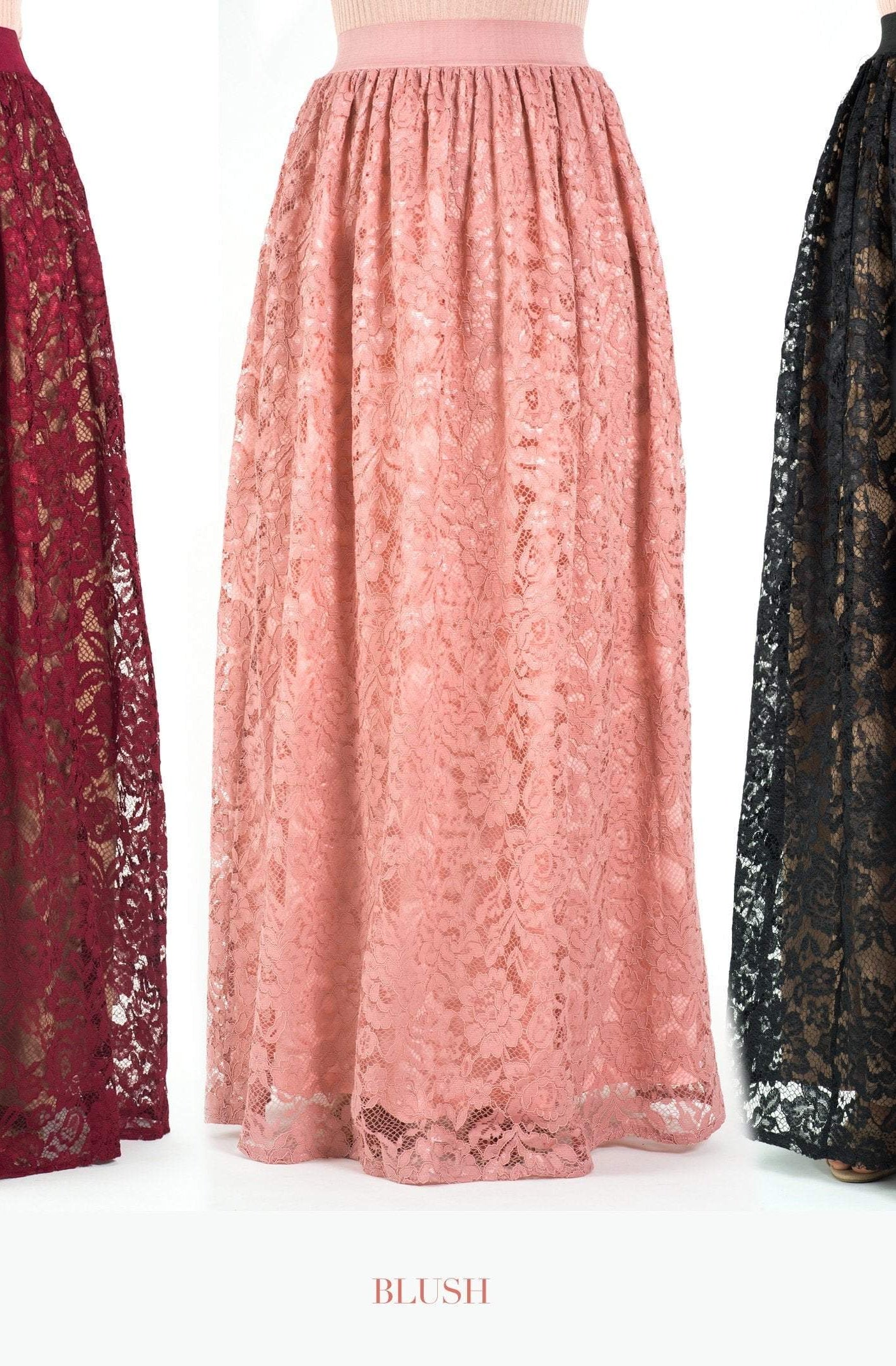 voluminous Floral lace maxi skirt Kabayare