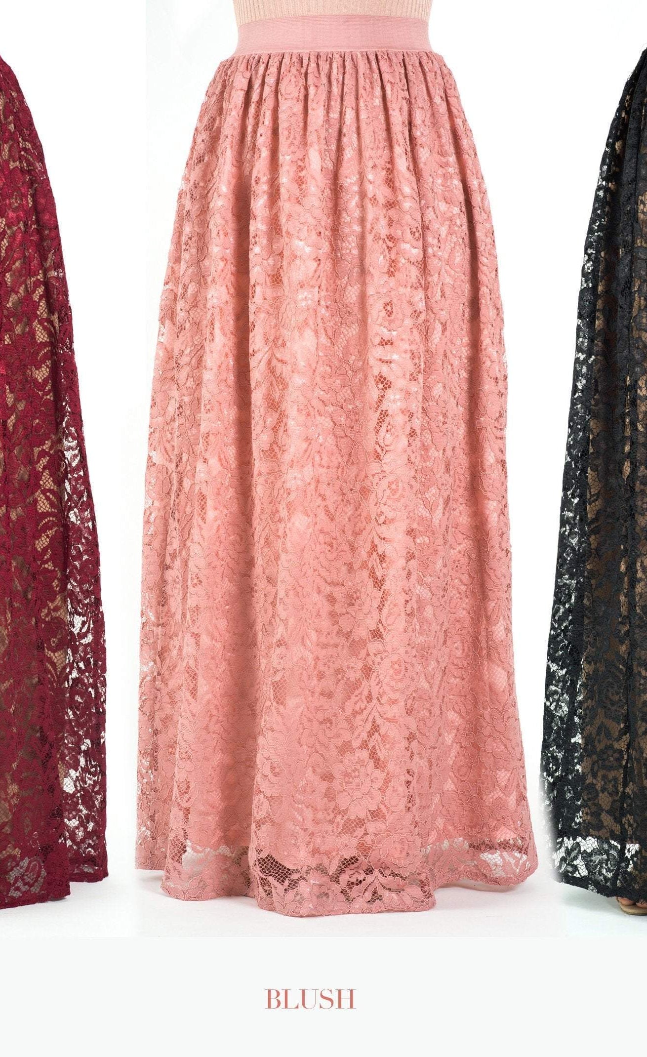 voluminous Floral lace maxi skirt Kabayare
