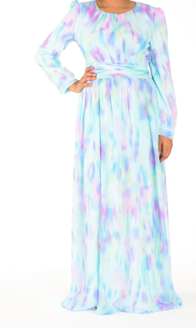 Water-Color chiffon dress Kabayare