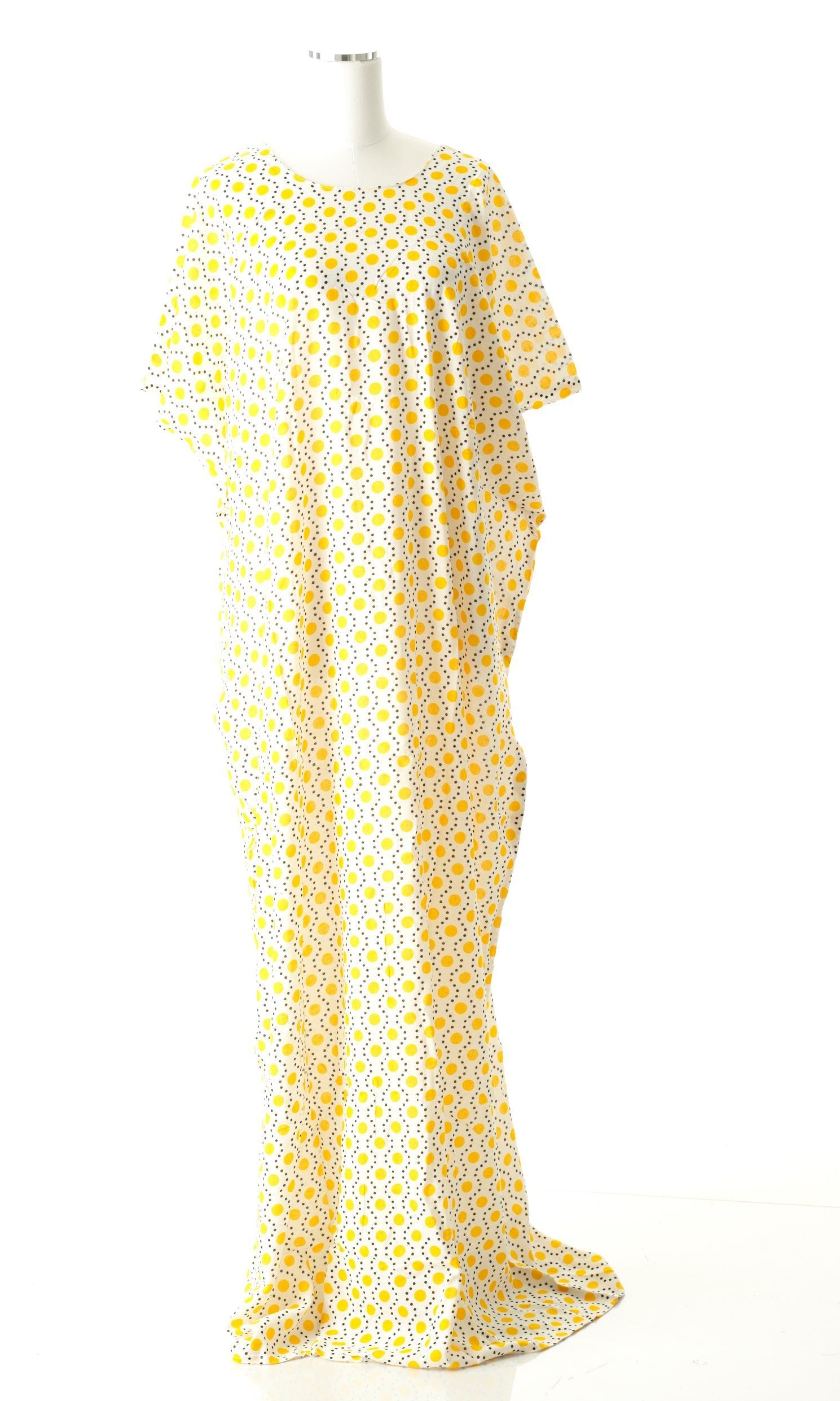White and Yellow New Polka bati dress Kabayare