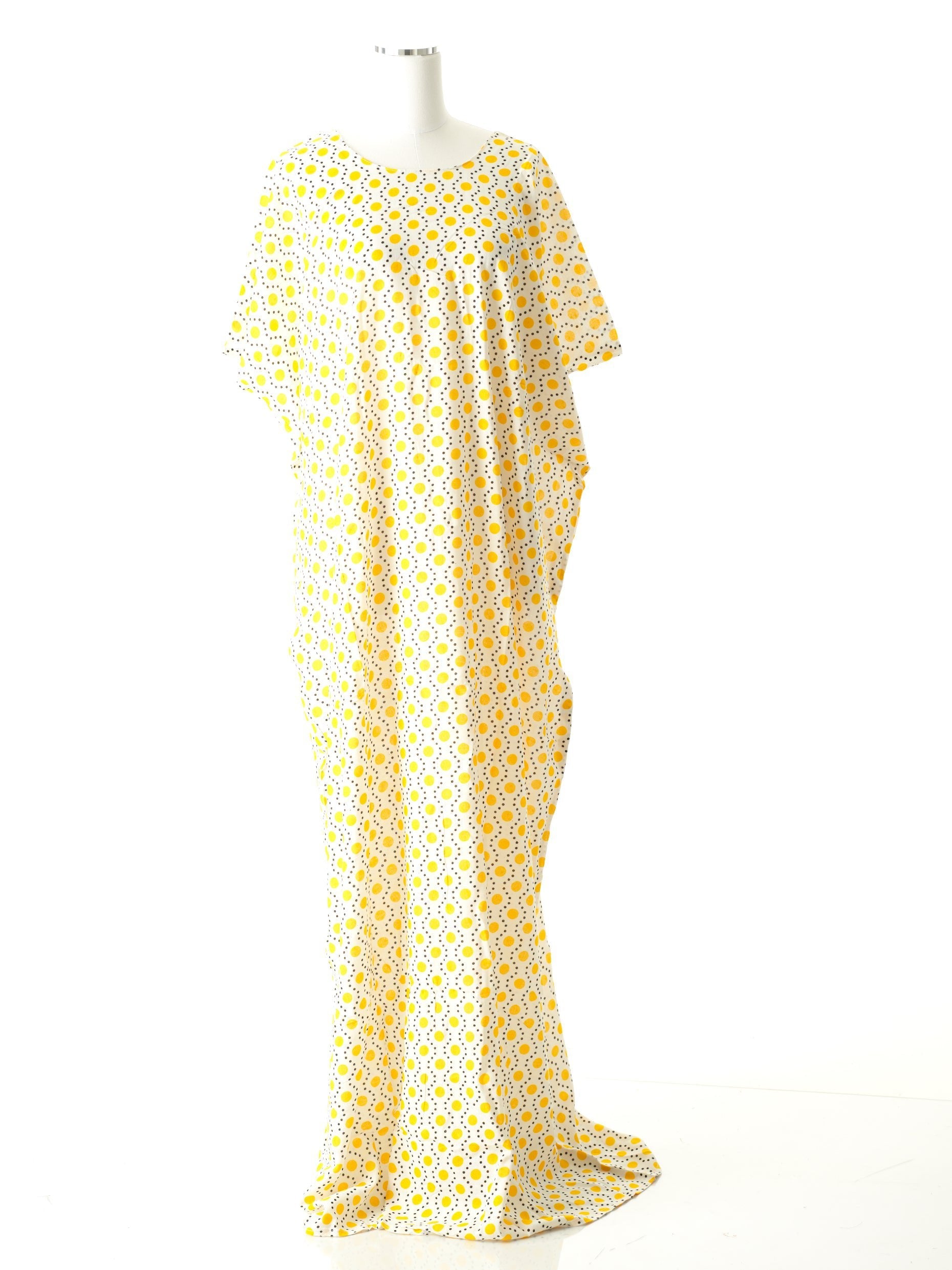 White and Yellow New Polka bati dress Kabayare