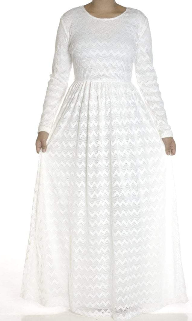 White Chevron Lace dress Kabayare