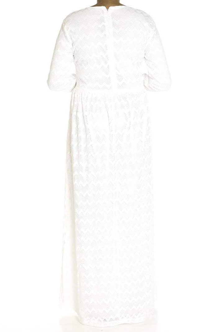 White Chevron Lace dress Kabayare
