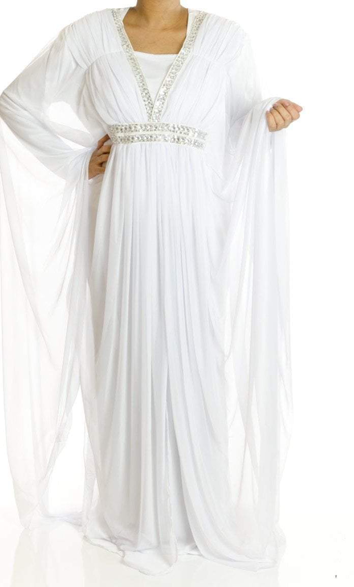 White drappie Butterfly Kaftan Kabayare