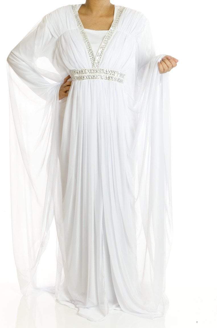 White drappie  Butterfly Kaftan Kabayare