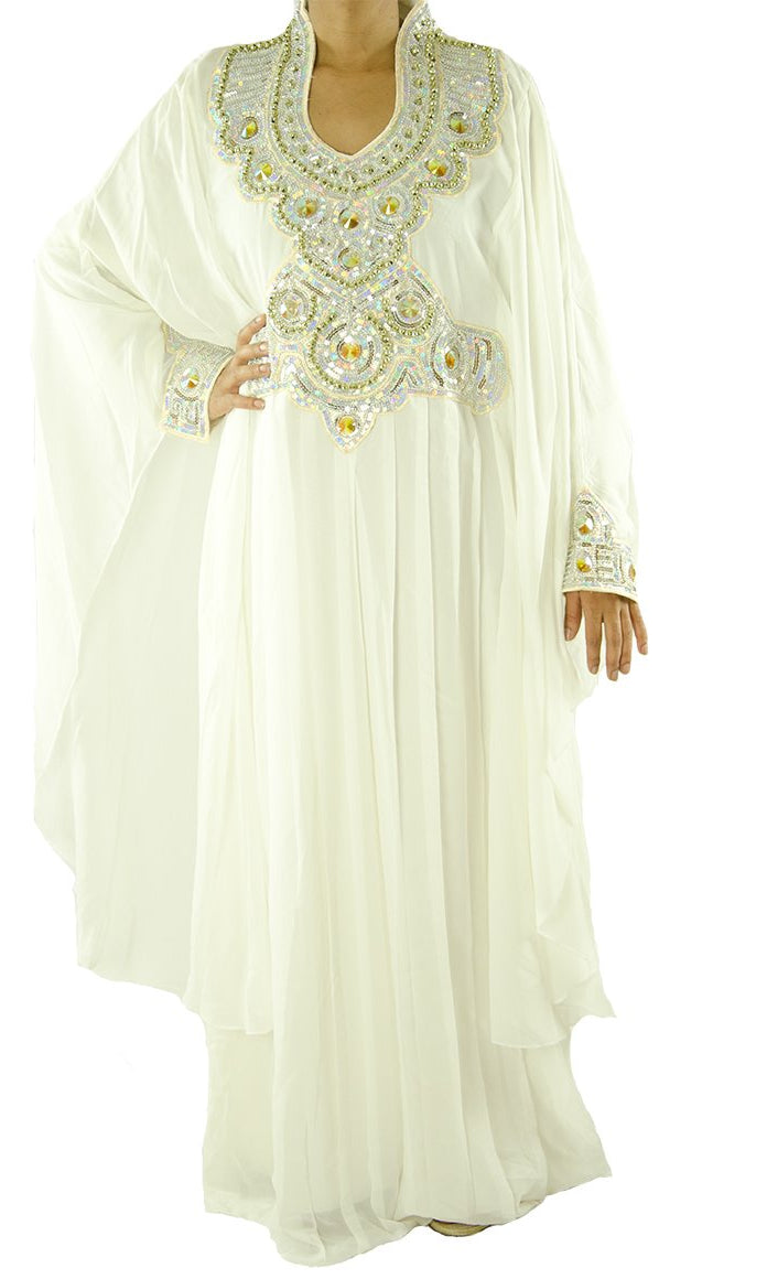 White Fancy Jilabiya Kabayare