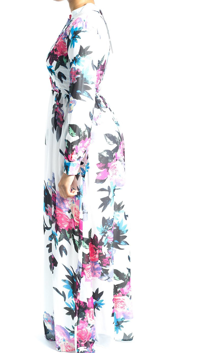 White FOREVER FLORAL PRINT Kabayare