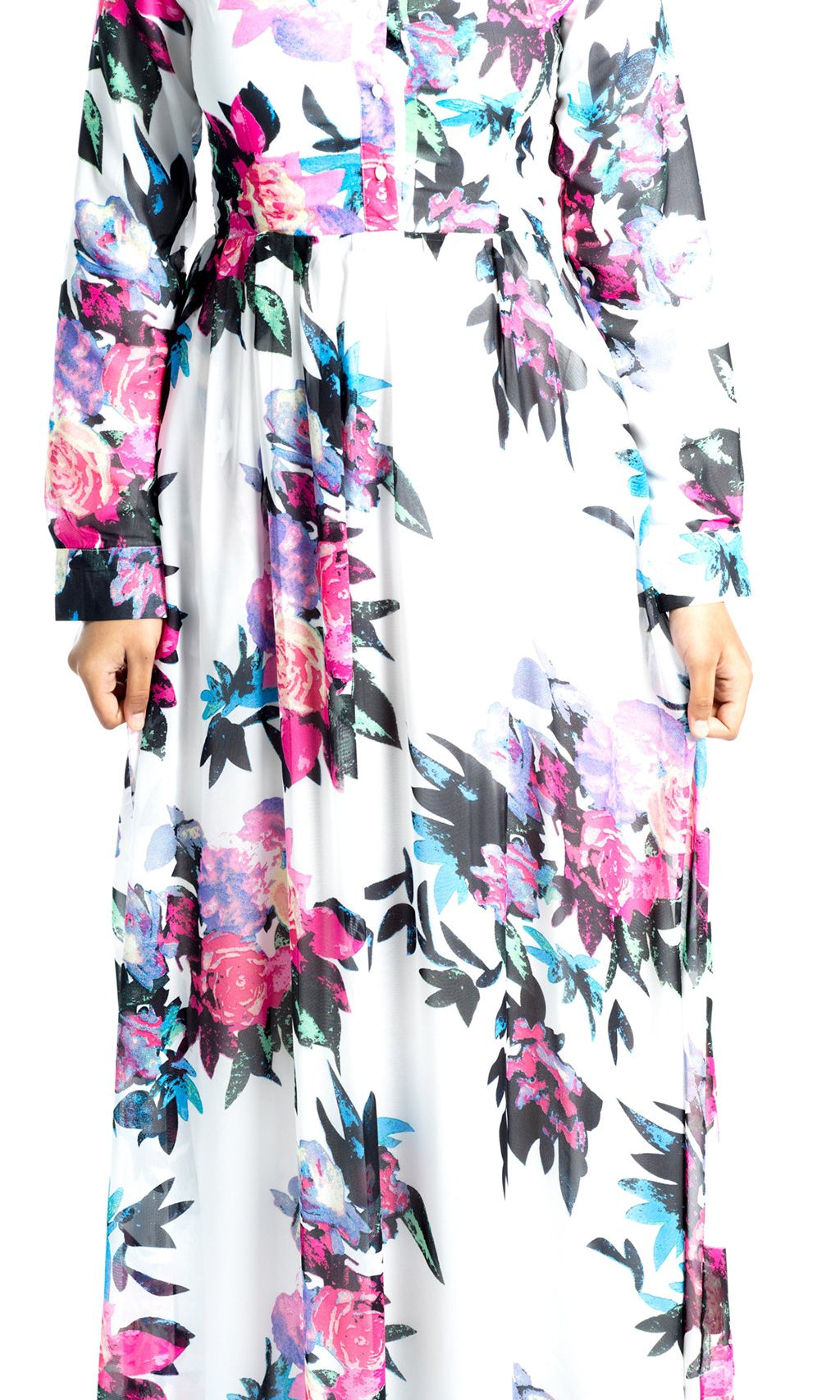 White FOREVER FLORAL PRINT Kabayare