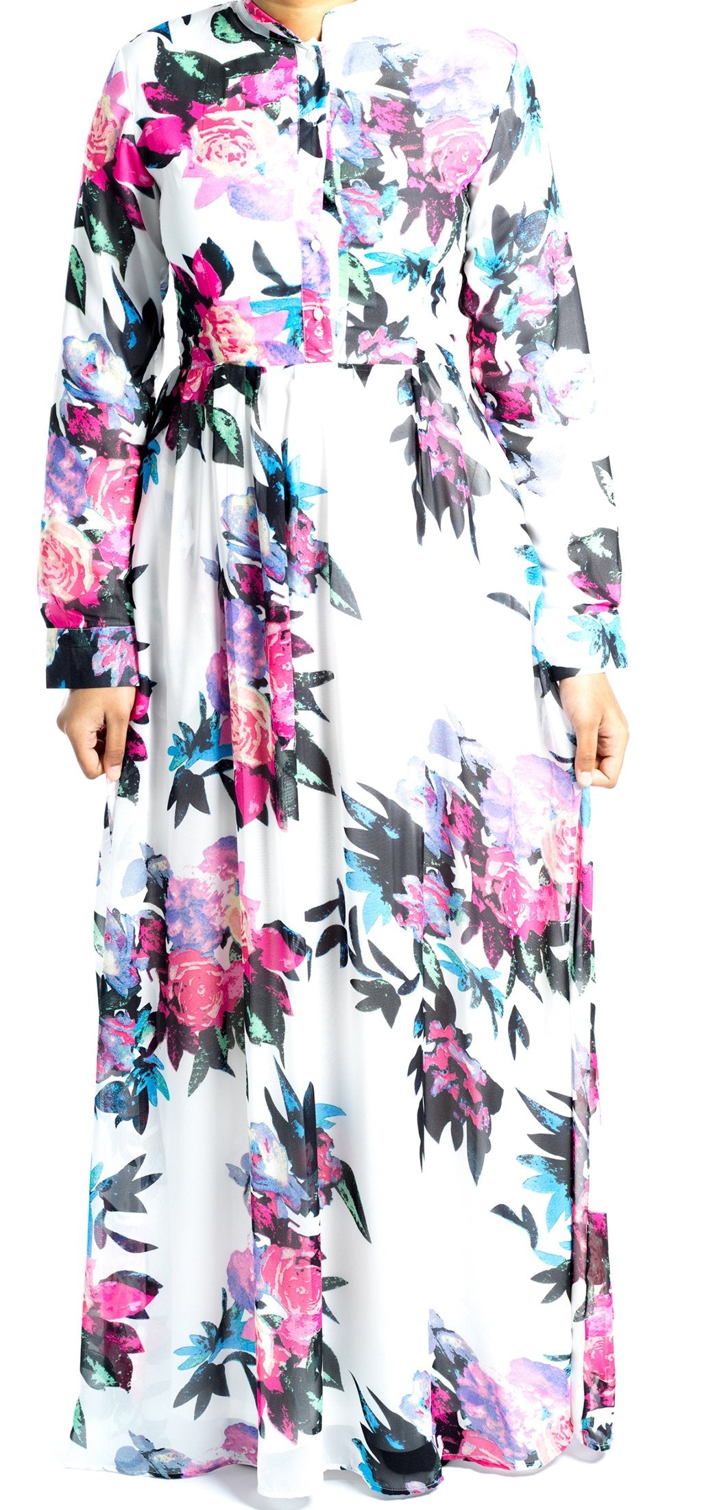 White FOREVER FLORAL PRINT Kabayare