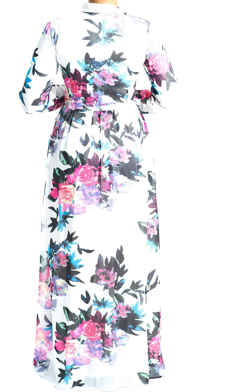 White FOREVER FLORAL PRINT Kabayare