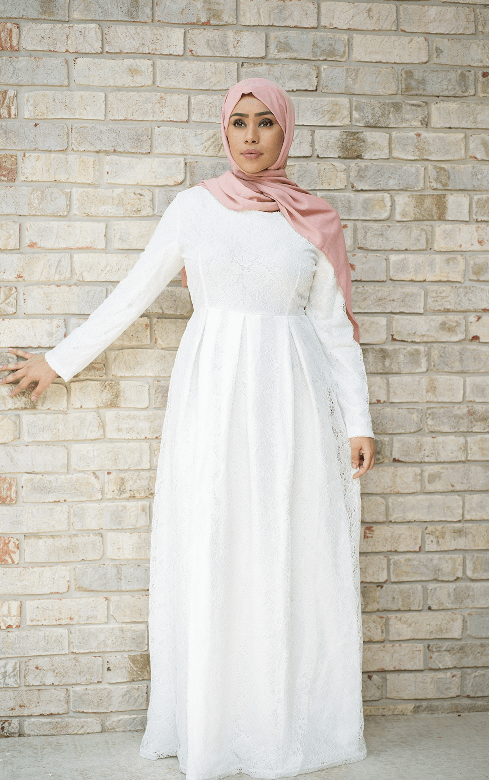 White Golden floral lace dress Kabayare