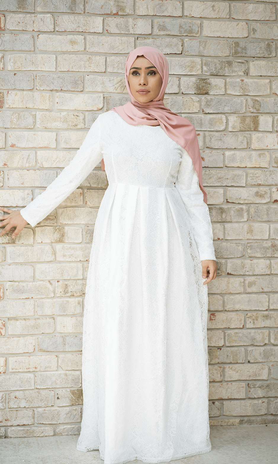 White Golden floral lace dress Kabayare
