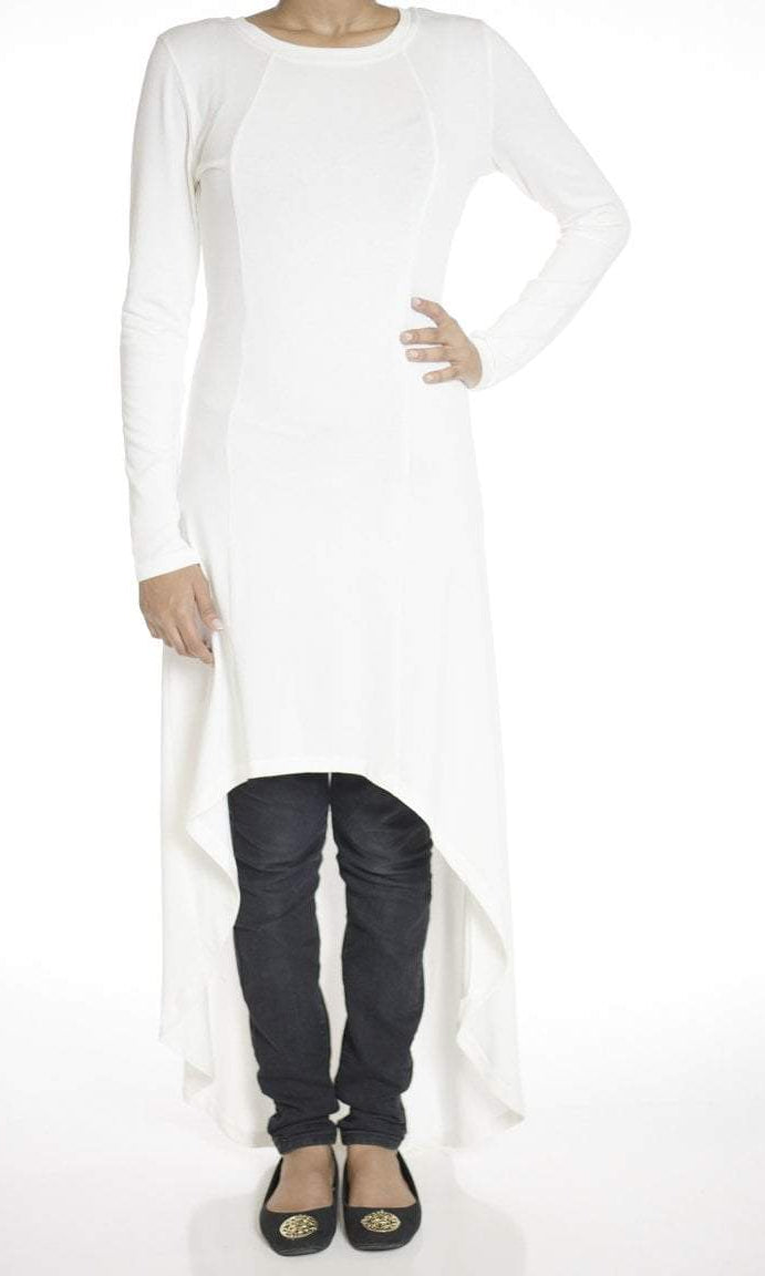 White Hi-low dress Kabayare