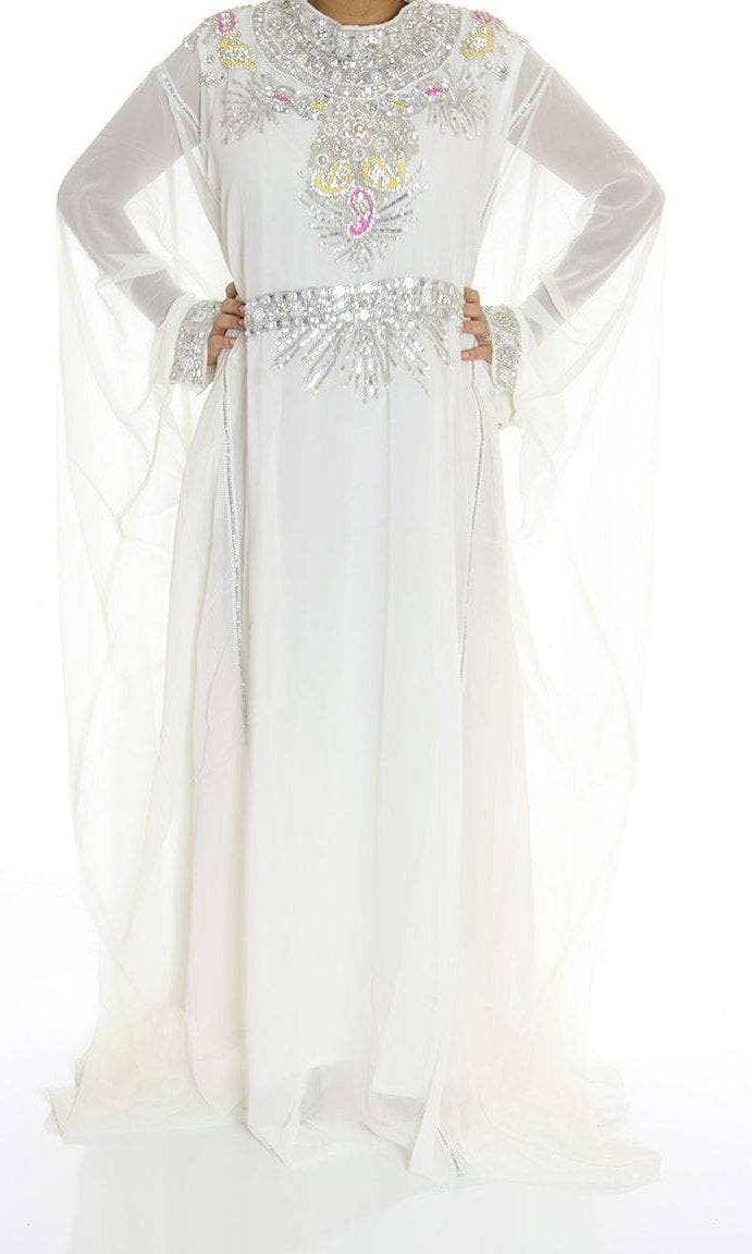 White Kaftan Jilabiya Thobe Kabayare