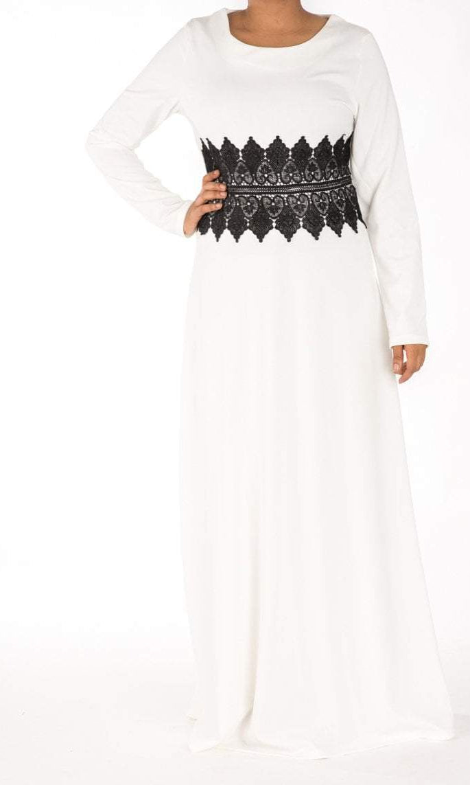 White lace detail dress Kabayare