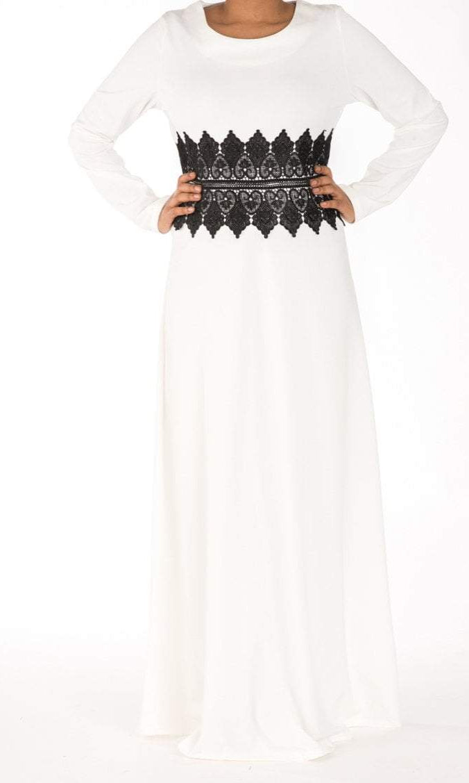 White lace detail dress Kabayare
