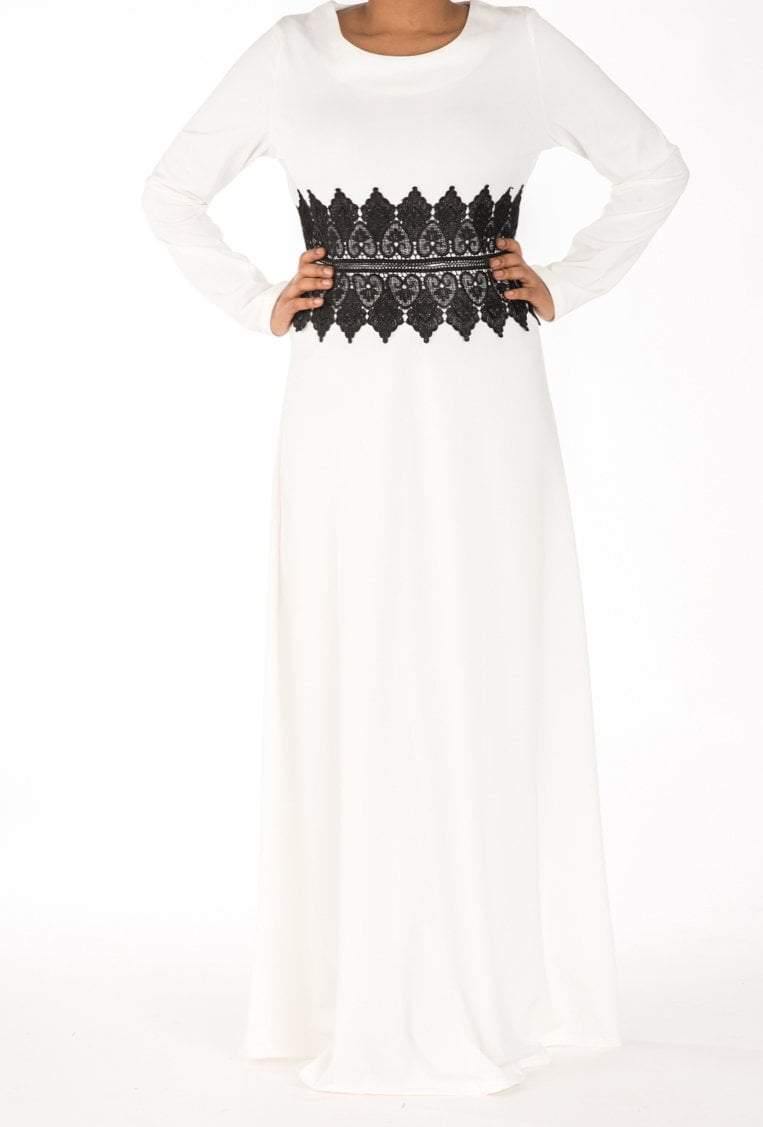 White lace detail dress Kabayare