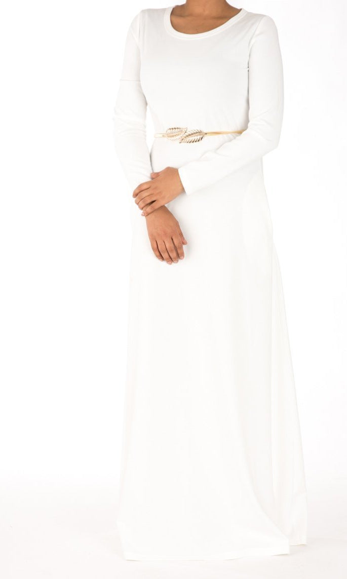 White Modern Cut Dress Kabayare