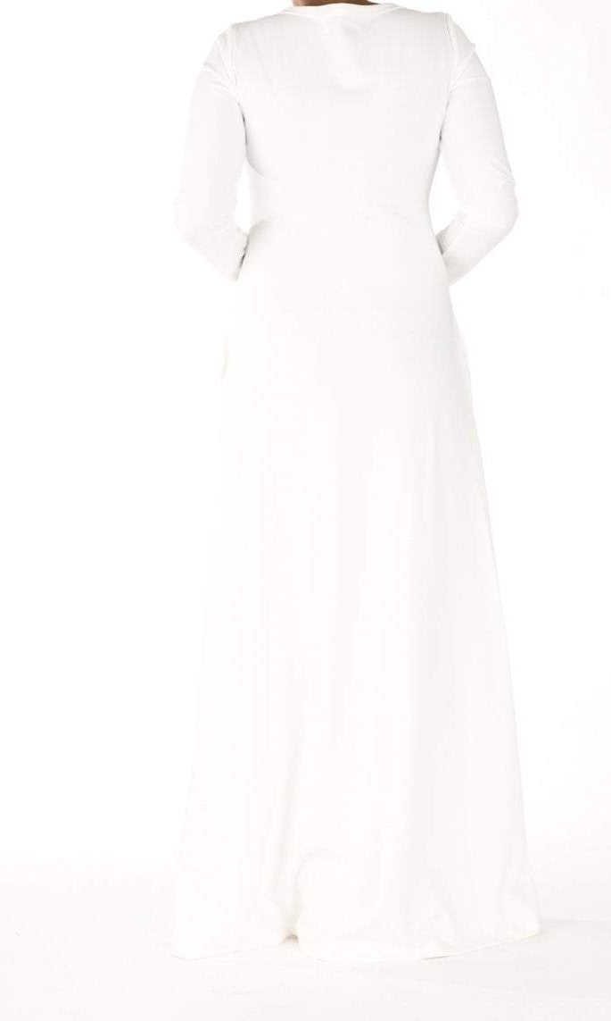 White Modern Cut Dress Kabayare