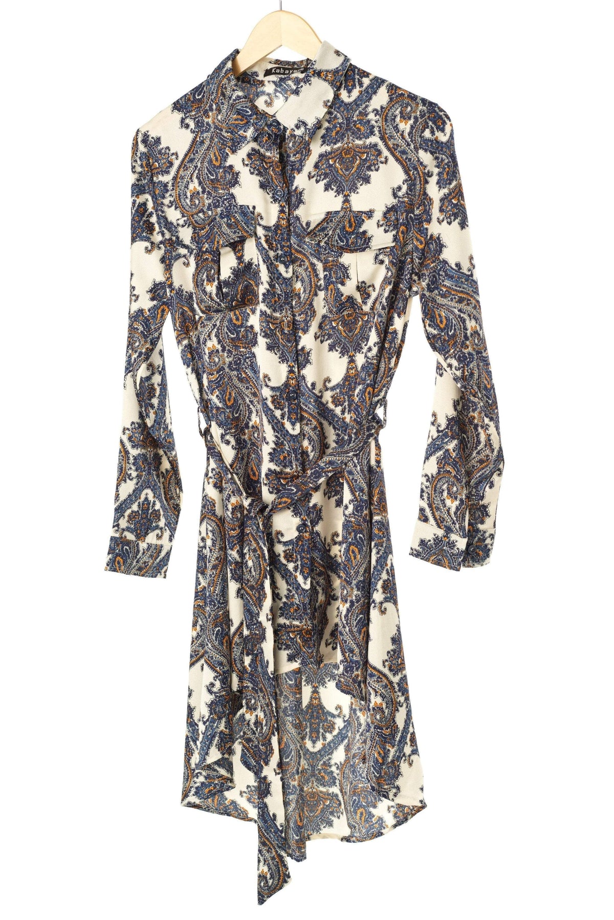 White paisley High-Low Tunic Kabayare